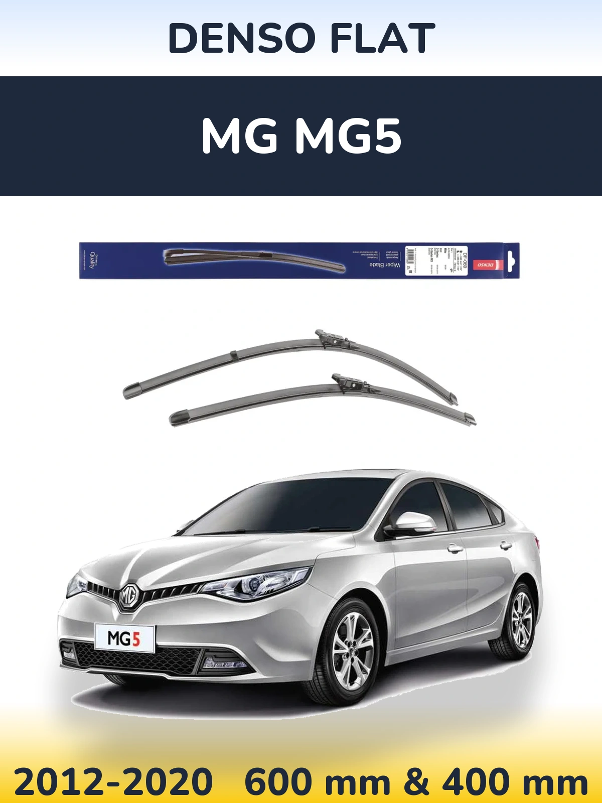 Комплект передних дворников Denso Flat 600 & 400 мм для MG MG5 2012-2020
