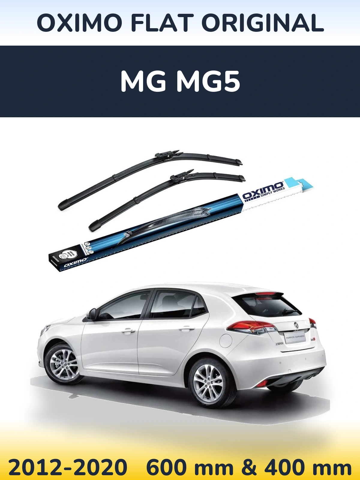 Комплект передніх щіток Oximo Flat Original 600 & 400 мм для MG MG5 2012-2020