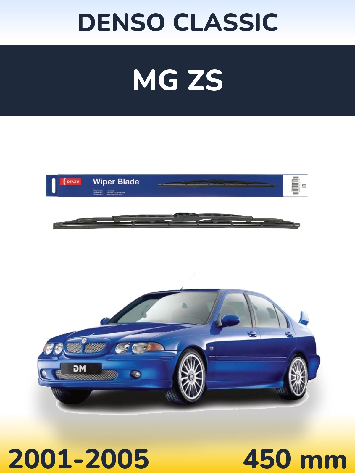 Rear wiper blade Denso Classic 450 mm for MG ZS 2001-2005