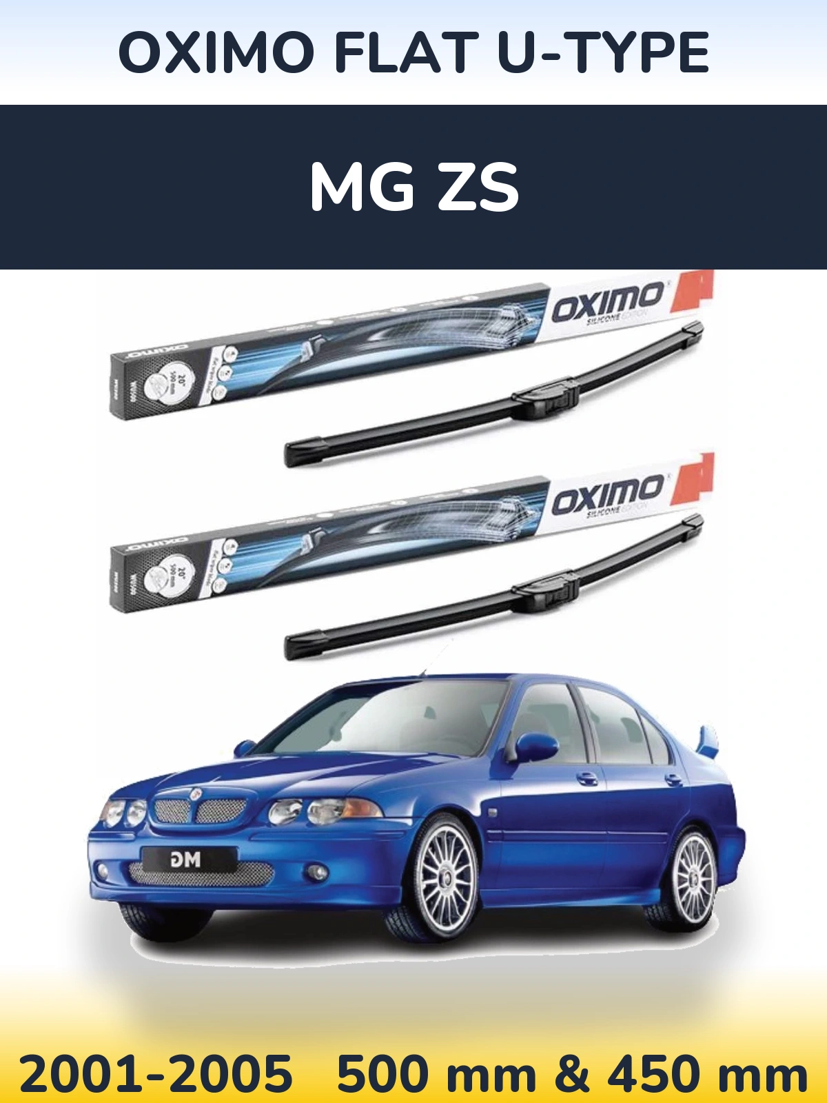 Комплект передних дворников Oximo Flat U-type 500 & 450 мм для MG ZS 2001-2005
