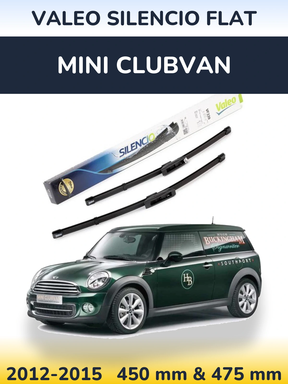 Комплект передних дворников Valeo Silencio Flat 450 & 475 мм для MINI Clubvan 2012-2015