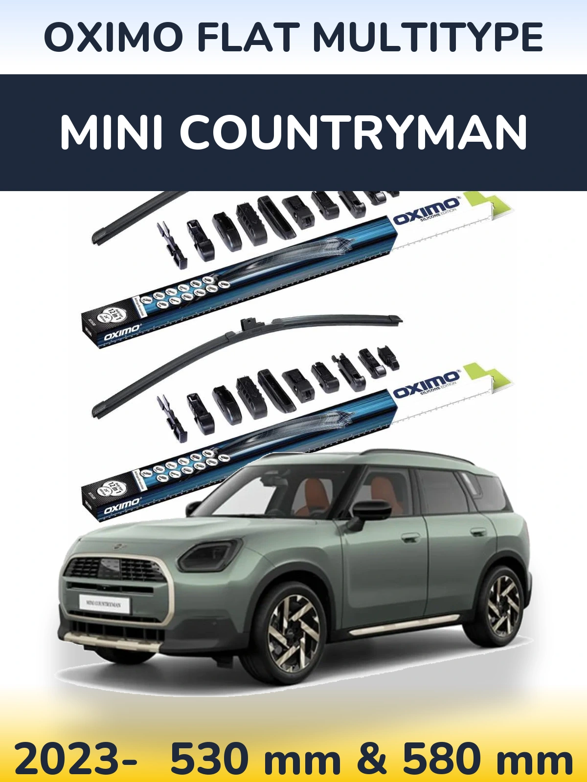 Комплект передніх щіток Oximo Flat MultiТипe 530 & 580 мм для MINI Countryman 2023-2026