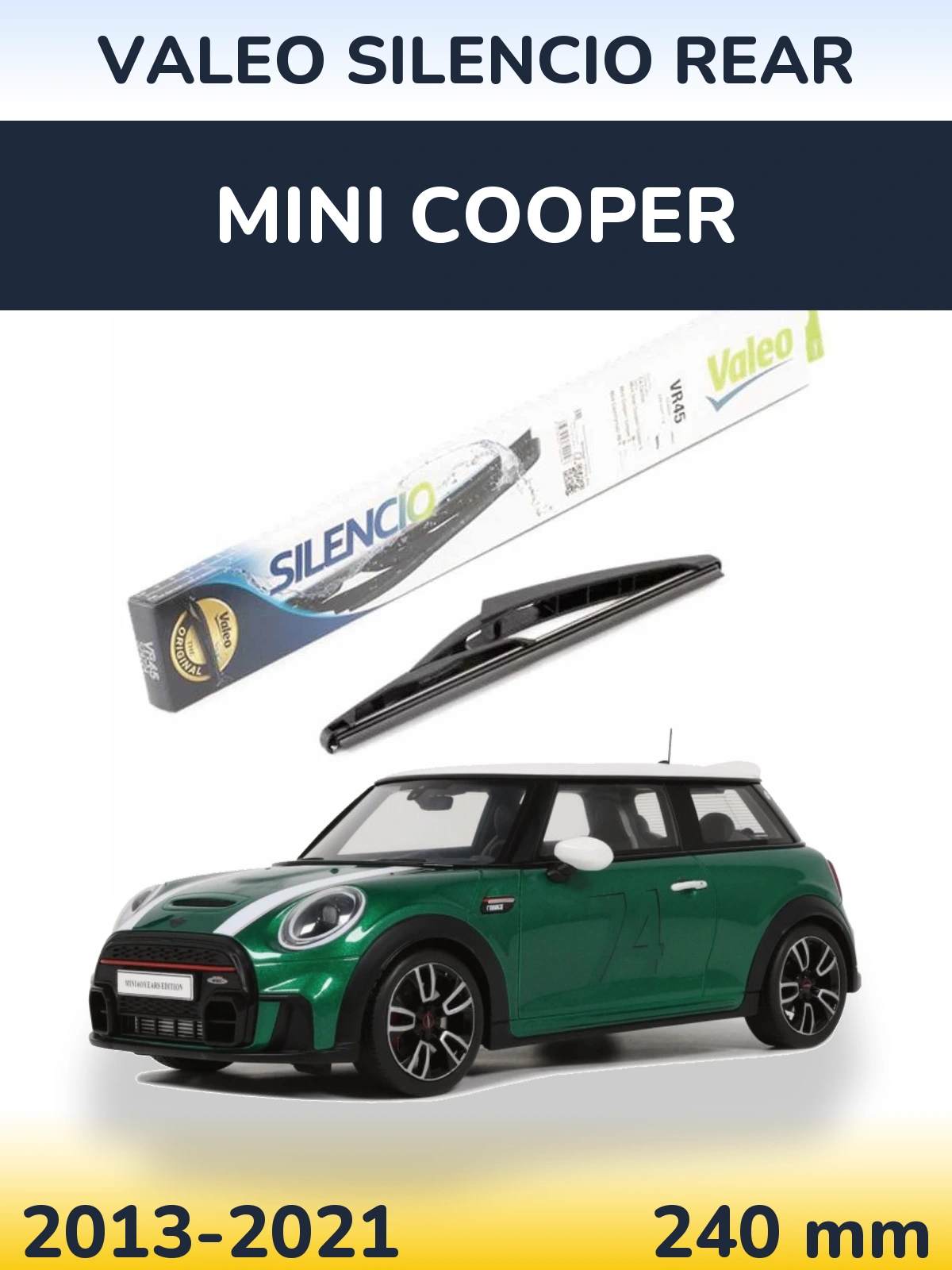 Rear wiper blade Valeo Silencio Rear 240 mm for MINI Cooper 2013-2021
