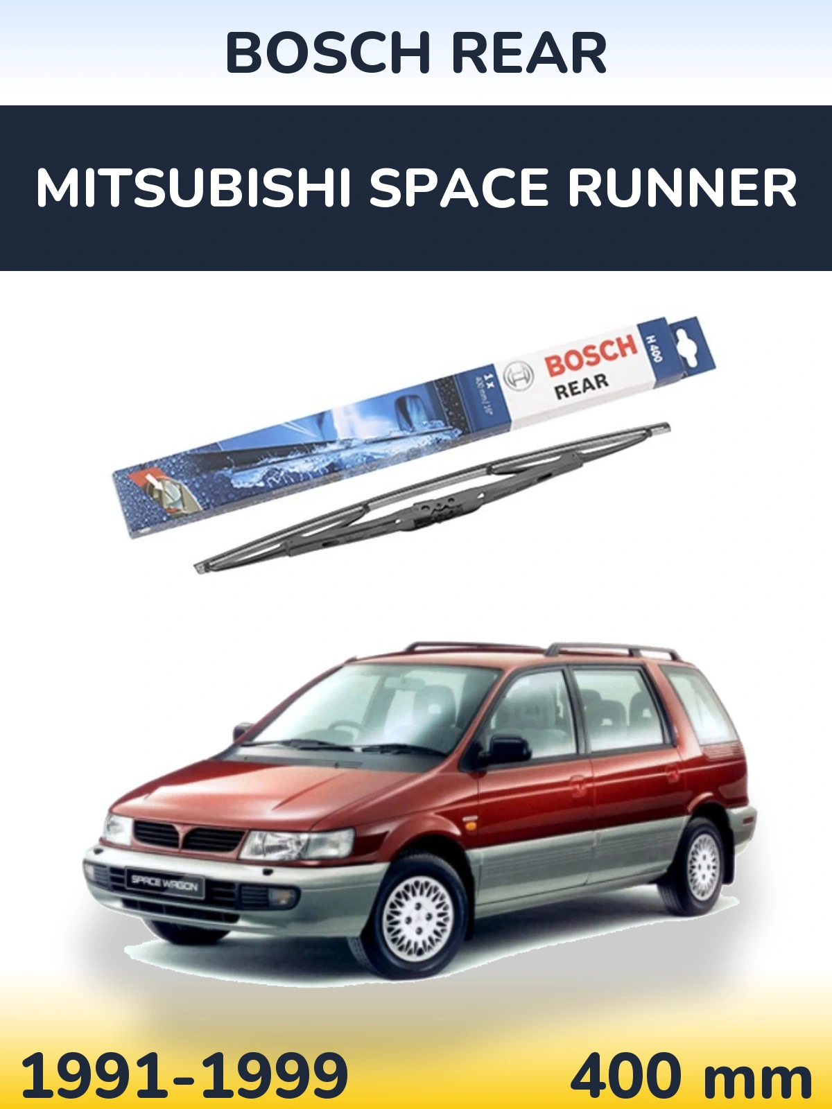 Rear wiper blade BOSCH Rear 400 mm for Mitsubishi Space Runner 1991-1999