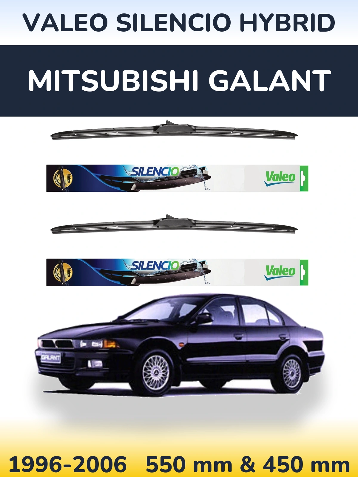 Комплект передних дворников Valeo Silencio Hybrid 550 & 450 мм для Mitsubishi Galant 1996-2006