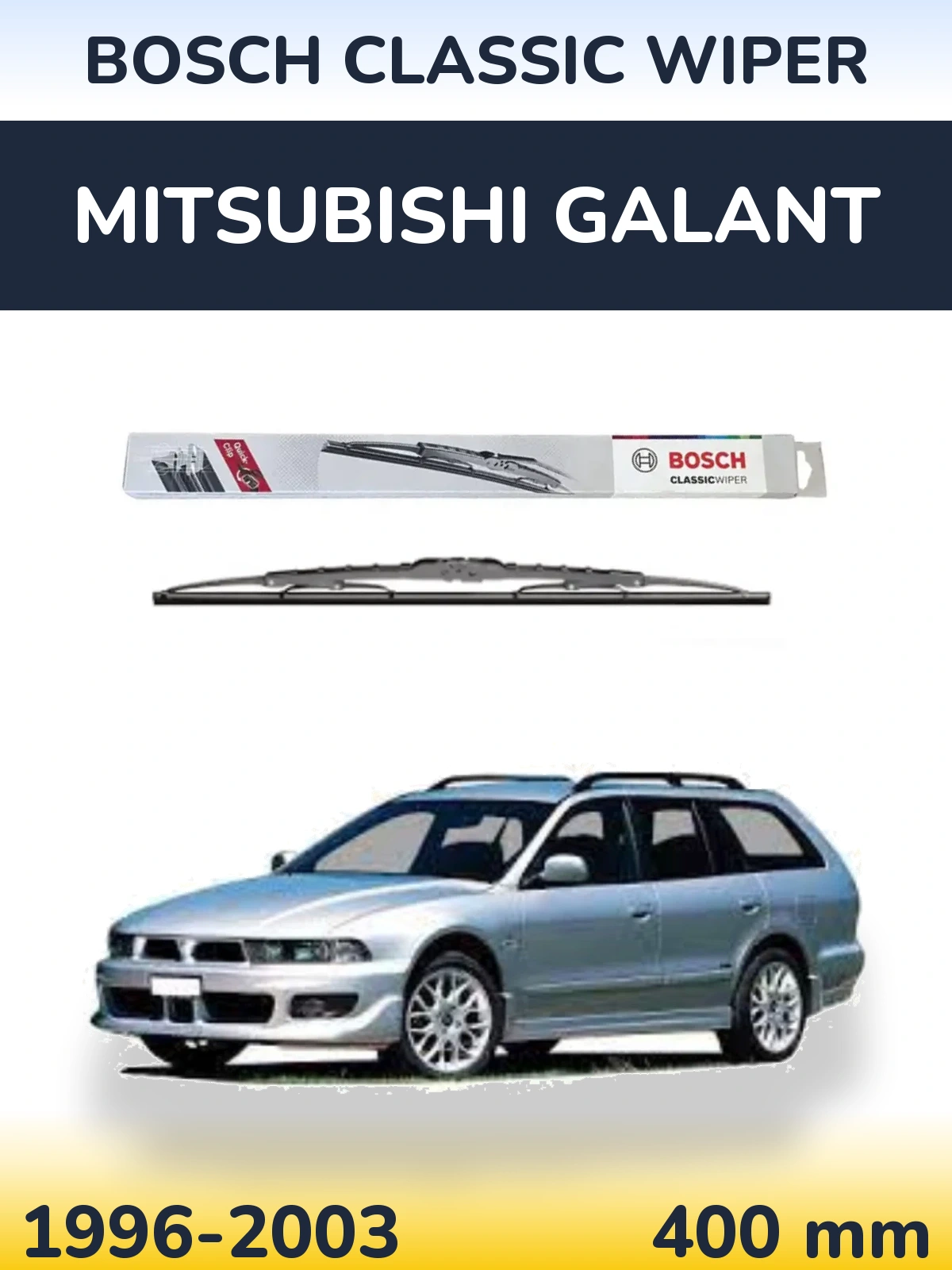 Rear wiper blade BOSCH Classic Wiper 400 mm for Mitsubishi Galant 1996-2003