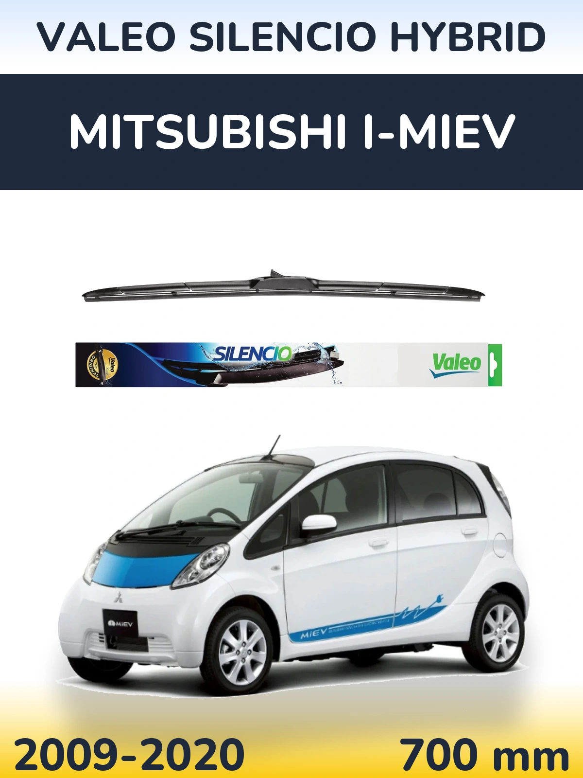 Front wiper blade Valeo Silencio Hybrid 700 mm for Mitsubishi i-MiEV 2009-2020