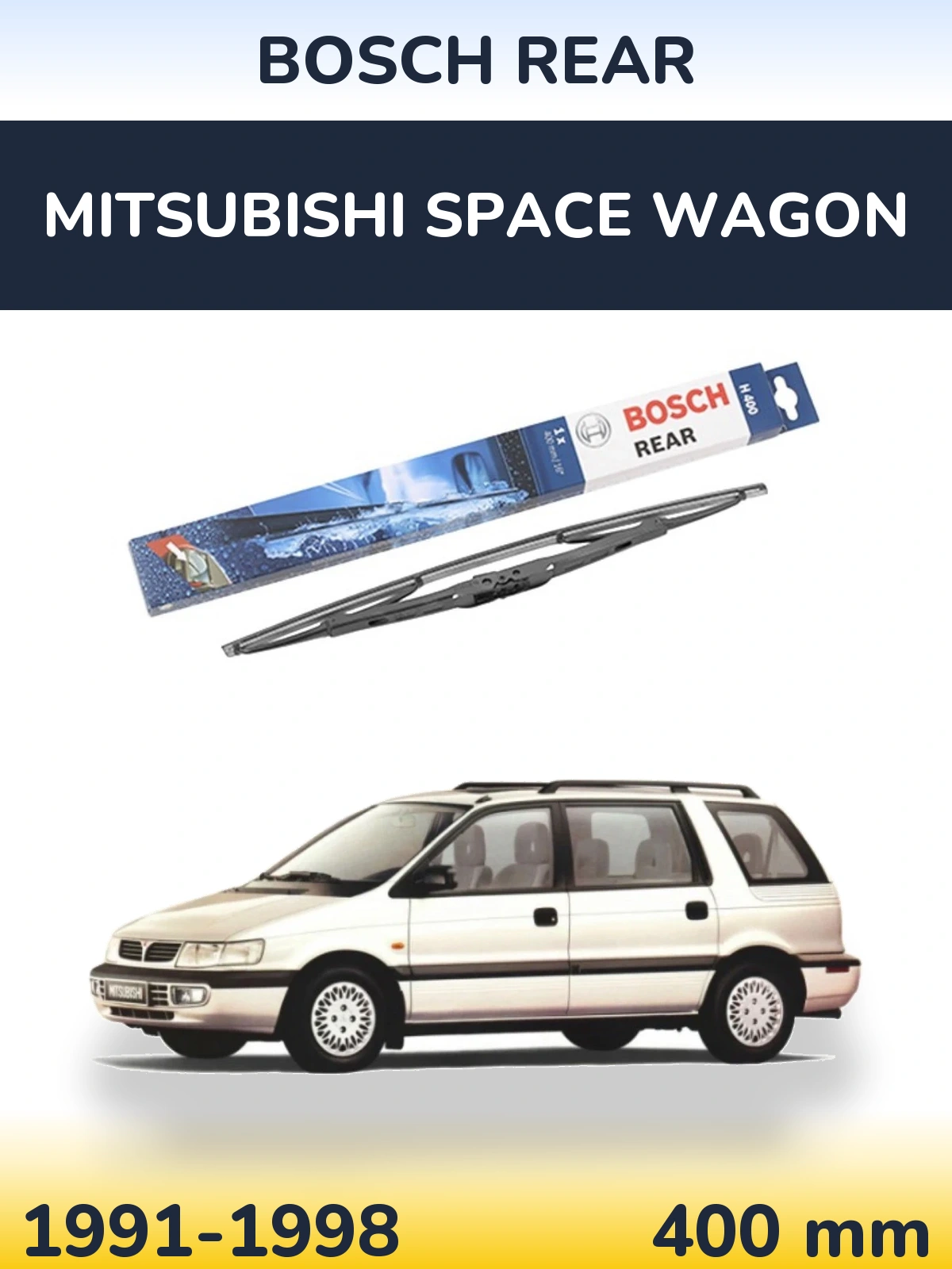 Rear wiper blade BOSCH Rear 400 mm for Mitsubishi Space Wagon 1991-1998