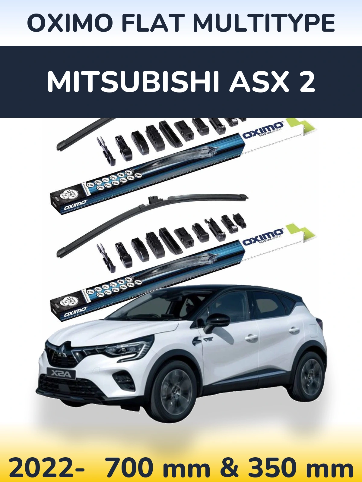 Front wiper blade set Oximo Flat MultiTipoe 700 & 350 mm for Mitsubishi ASX 2 2022-2026