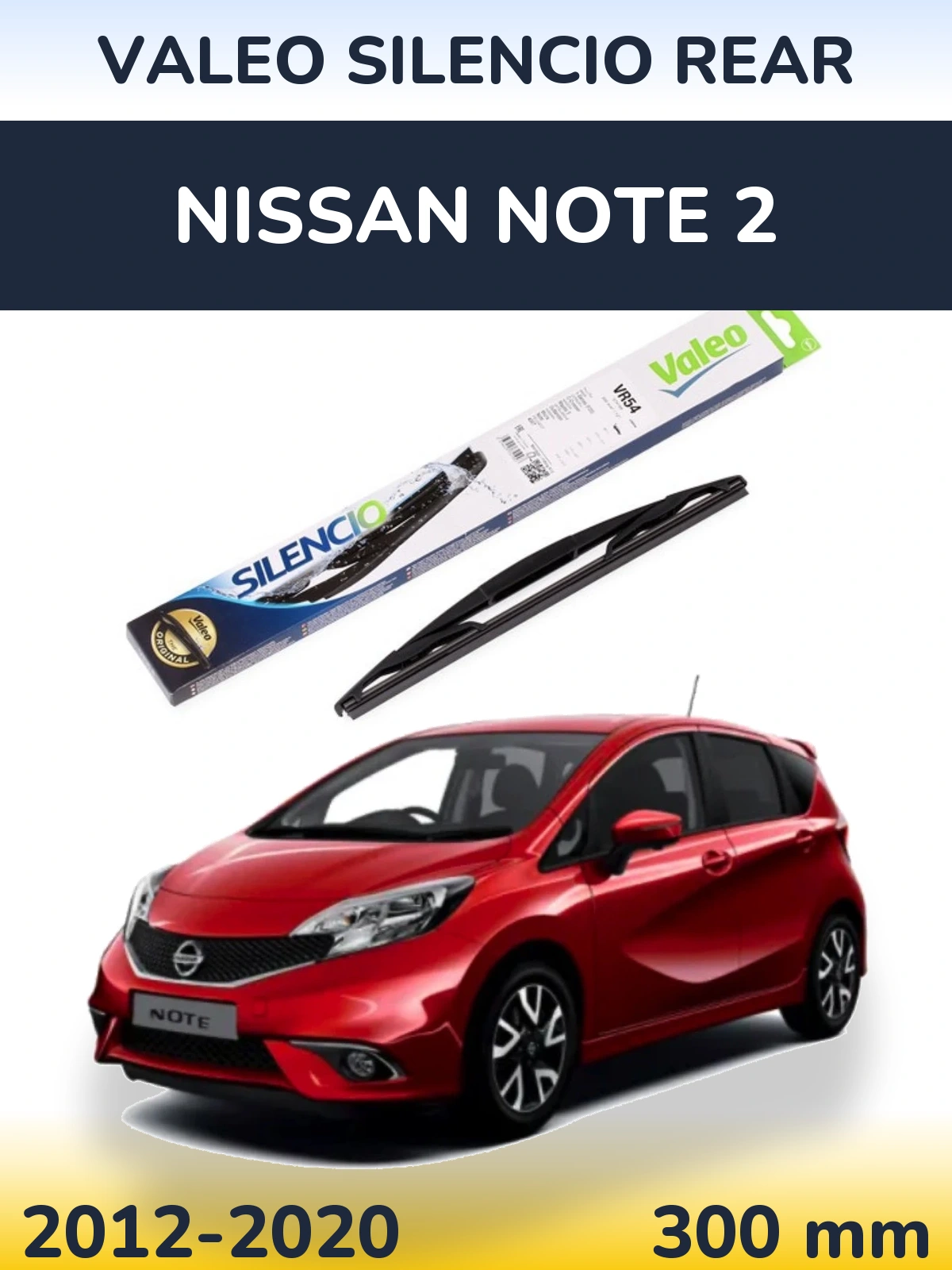 Rear wiper blade Valeo Silencio Rear 300 mm for Nissan Note 2 2012-2020