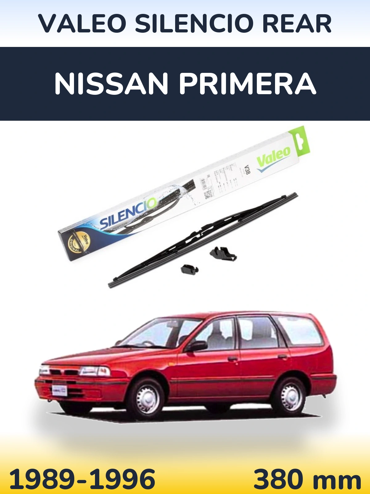 Rear wiper blade Valeo Silencio Rear 380 mm for Nissan Primera 1989-1996