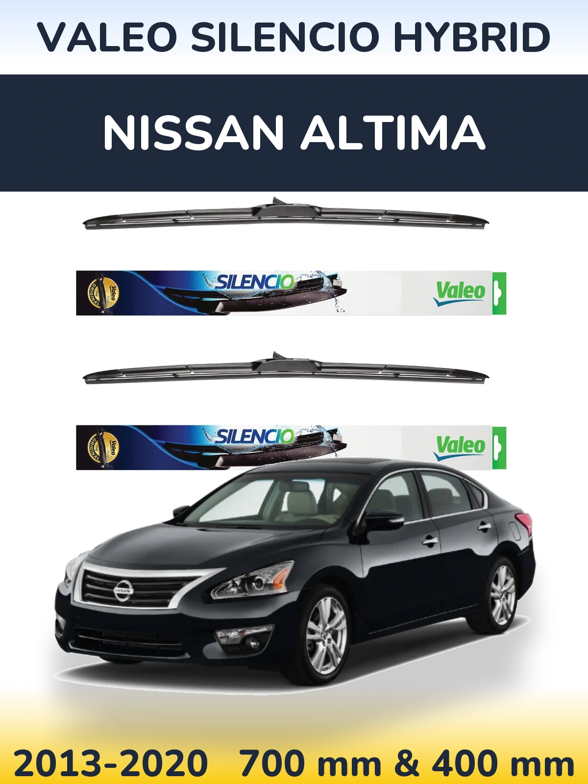 Комплект передніх щіток Valeo Silencio Hybrid 700 & 400 мм для Nissan Altima 2013-2020