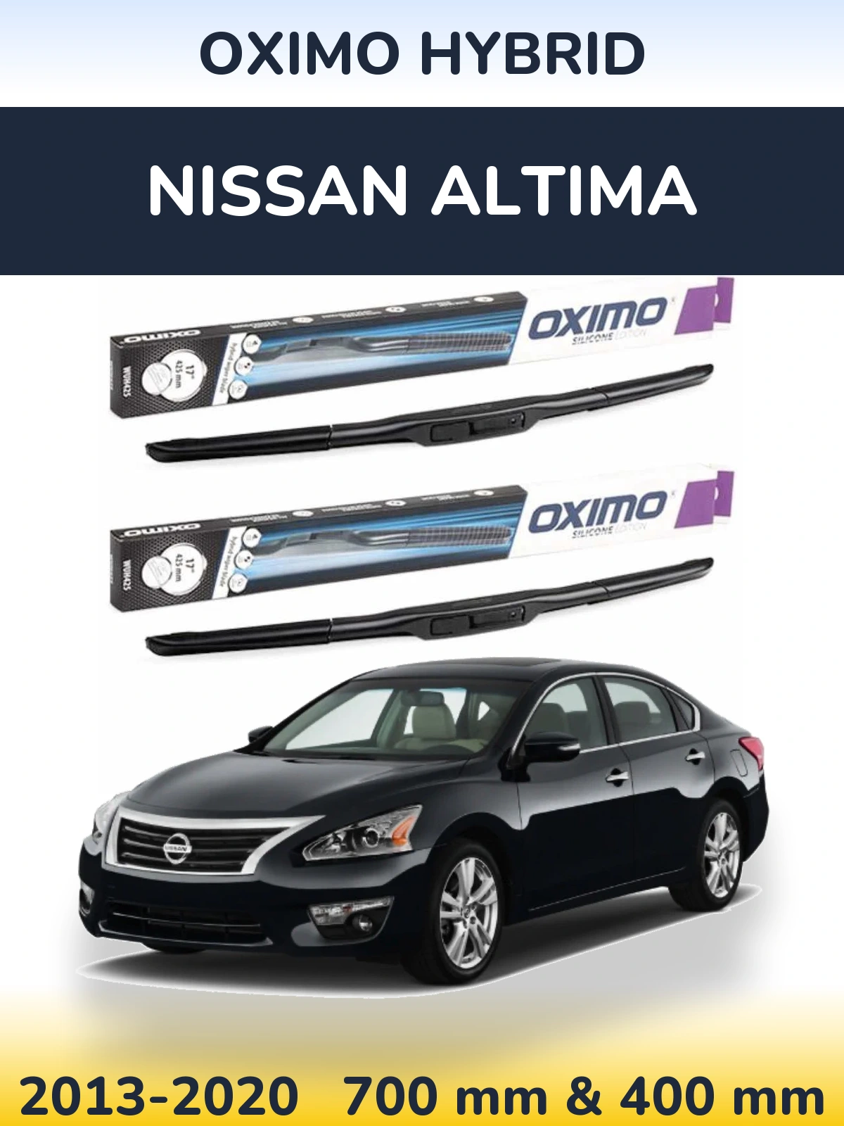 Front wiper blade set Oximo Hybrid 700 & 400 mm for Nissan Altima 2013-2020