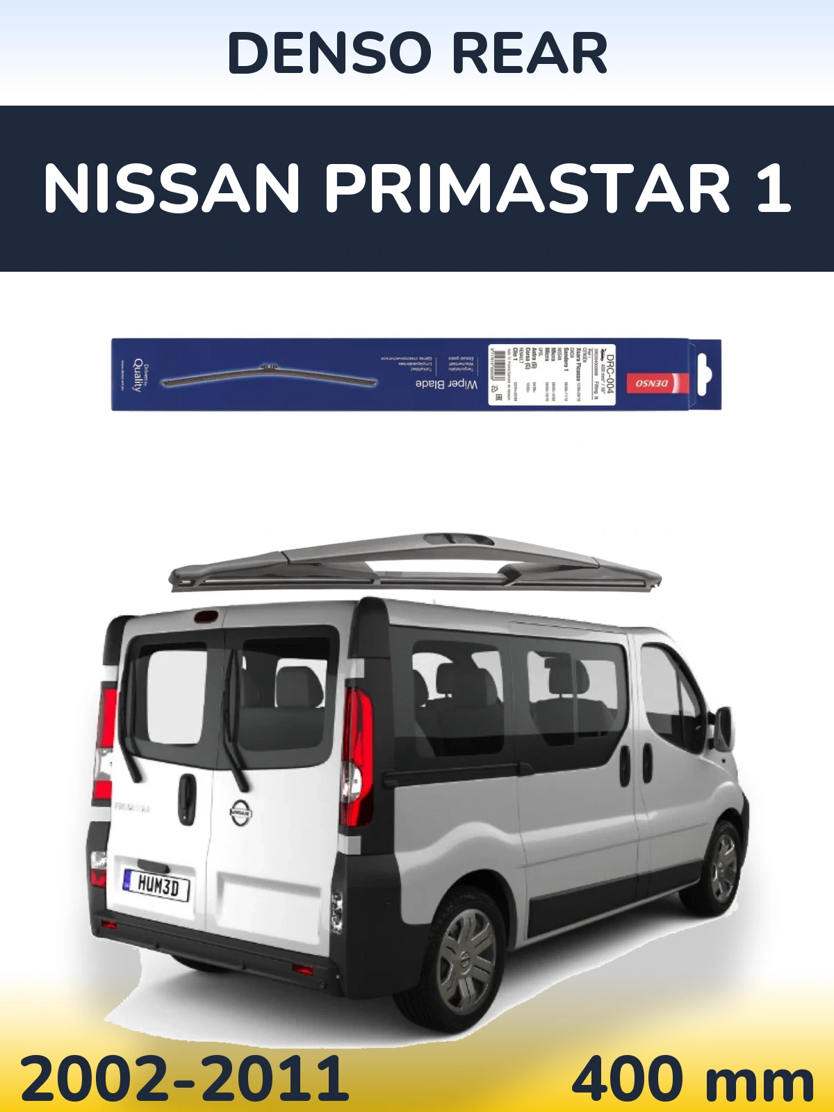 Rear wiper blade Denso Rear 400 mm for Nissan Primastar 1 2002-2011