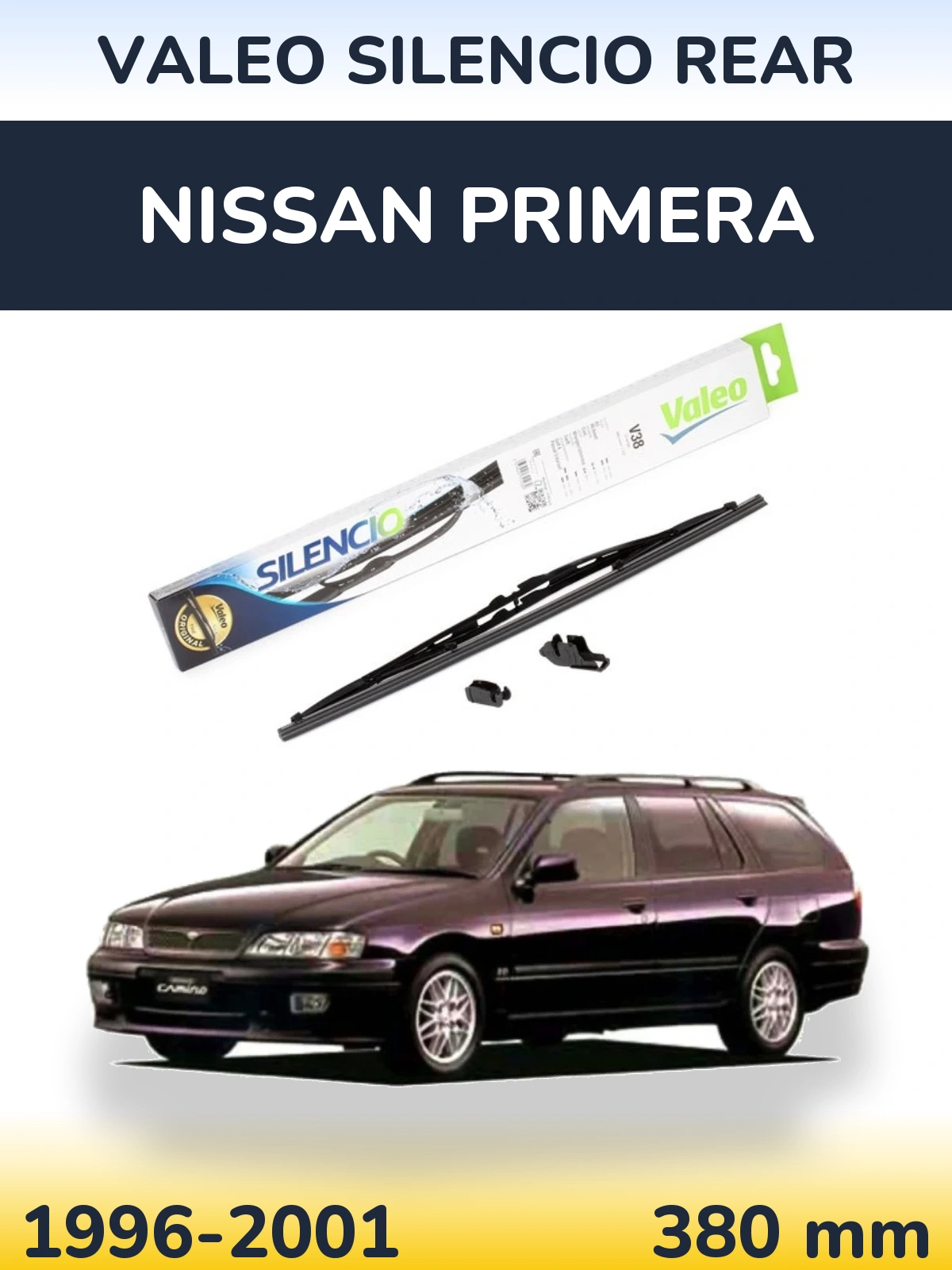 Rear wiper blade Valeo Silencio Rear 380 mm for Nissan Primera 1996-2001