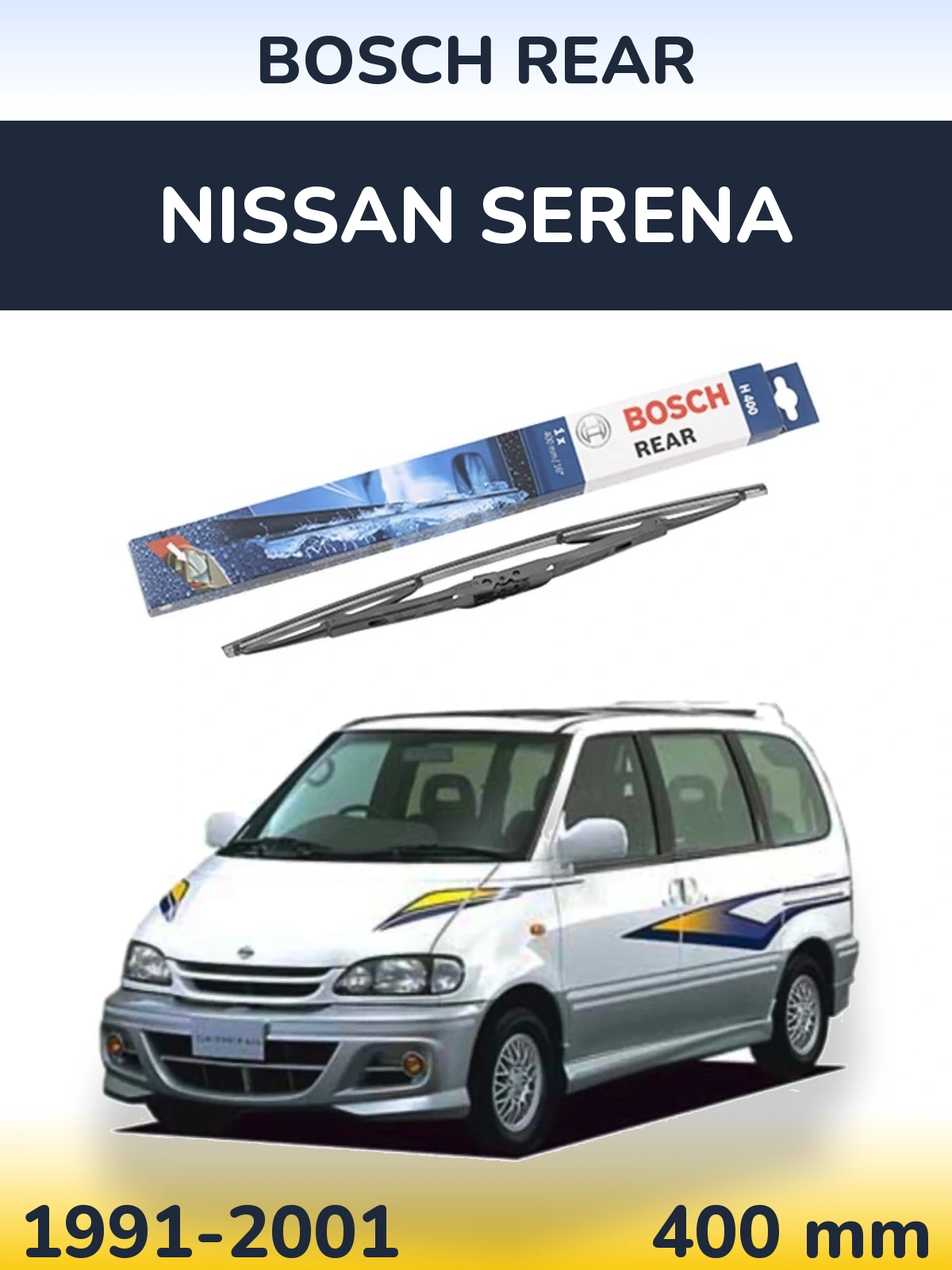 Rear wiper blade BOSCH Rear 400 mm for Nissan Serena 1991-2001