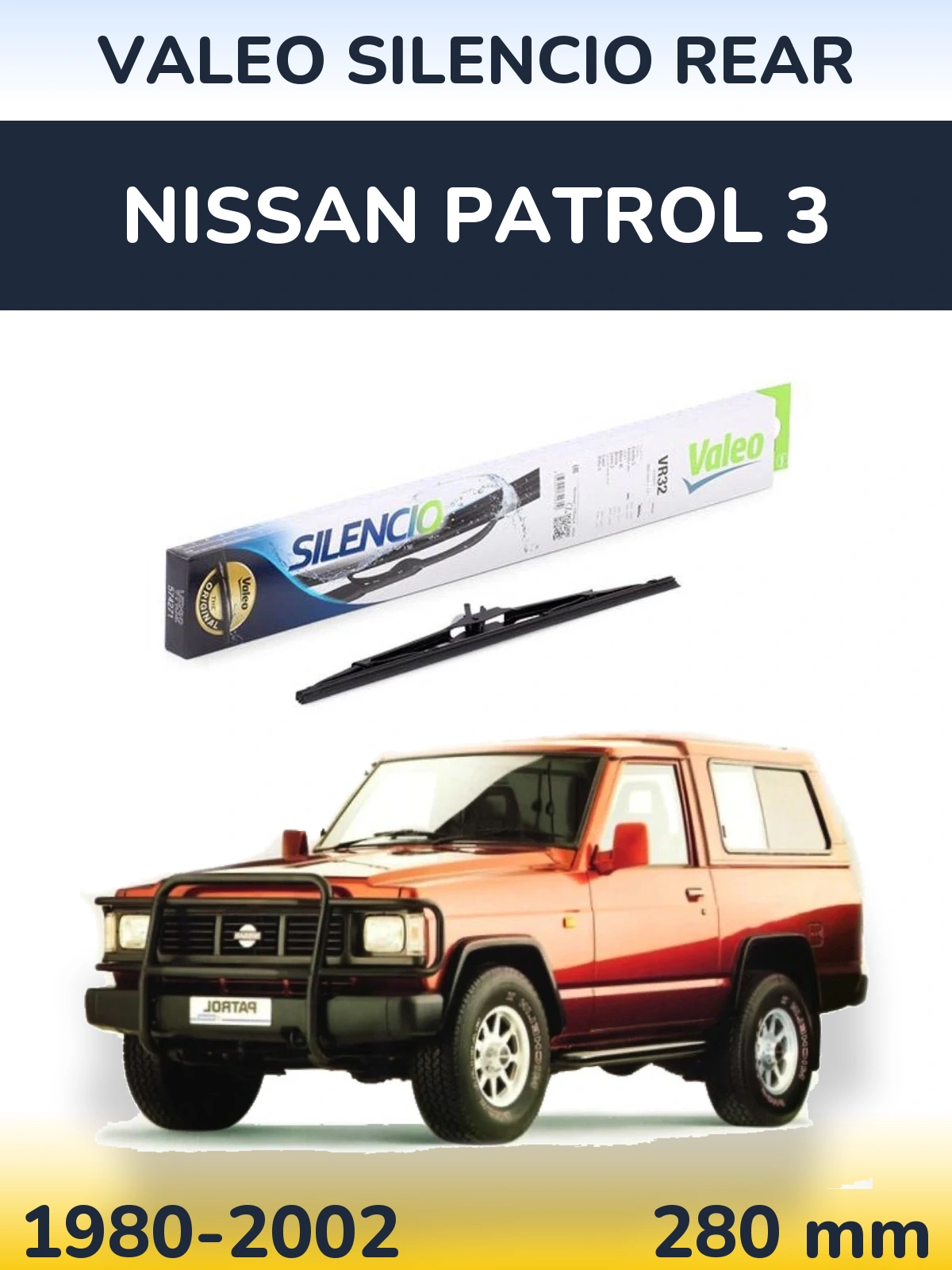 Rear wiper blade Valeo Silencio Rear 280 mm for Nissan Patrol 3 1980-2002
