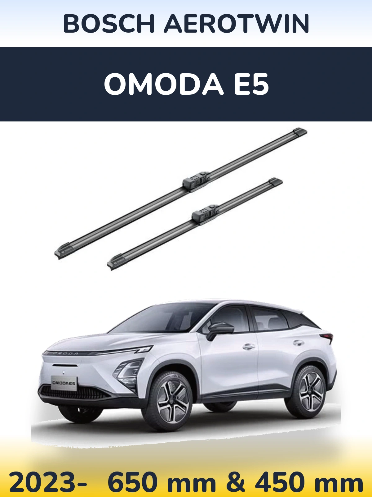 Комплект передних дворников BOSCH AeroTwin 650 & 450 мм для Omoda E5 2023-2026