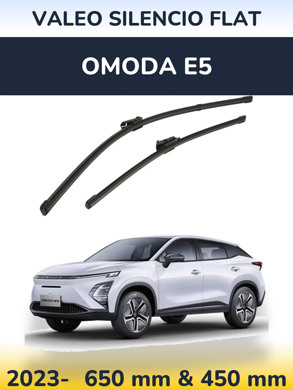 Комплект передних дворников Valeo Silencio Flat 650 & 450 мм для Omoda E5 2023-2026