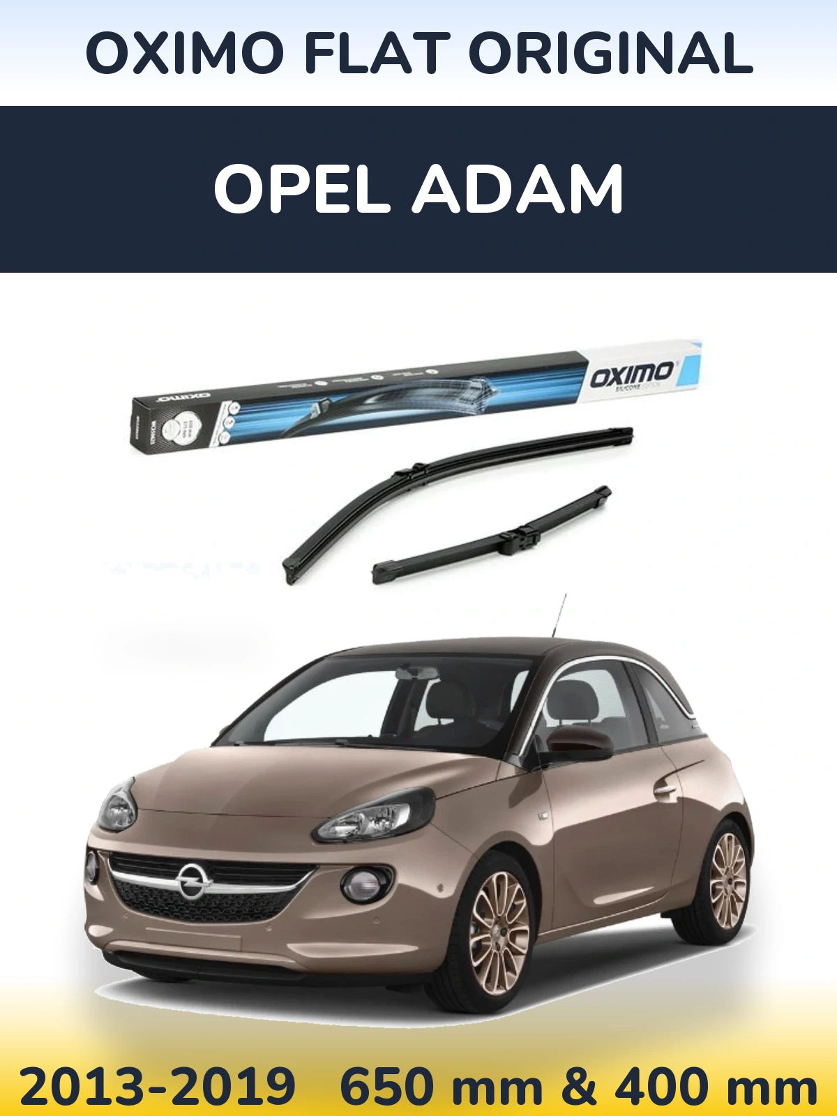 Комплект передних дворников Oximo Flat Original 650 & 375 мм для Opel Adam 2013-2019