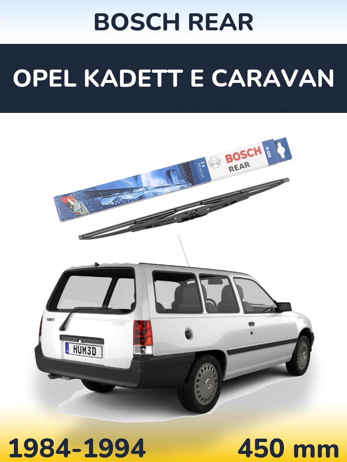 Rear wiper blade BOSCH Rear 450 mm for Opel Kadett E Caravan 1984-1994