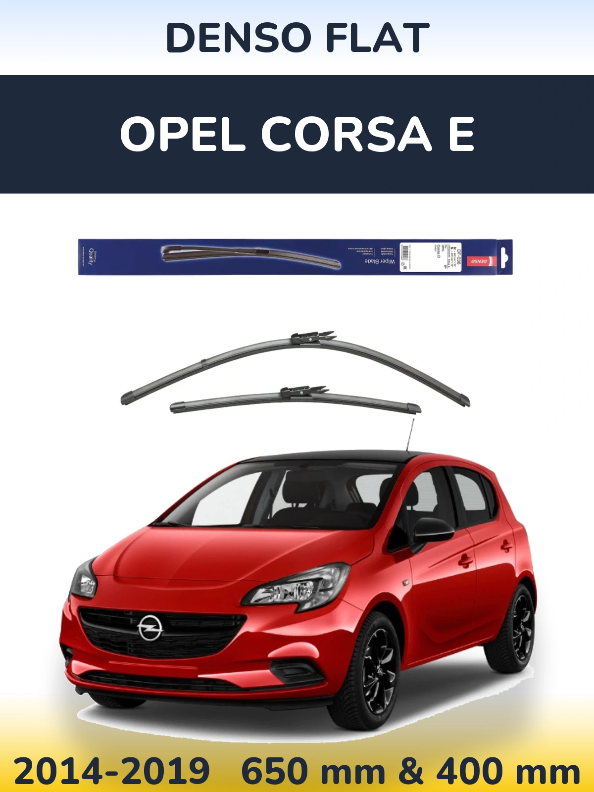 Комплект передних дворников Denso Flat 650 & 400 мм для Opel Corsa E 2014-2019