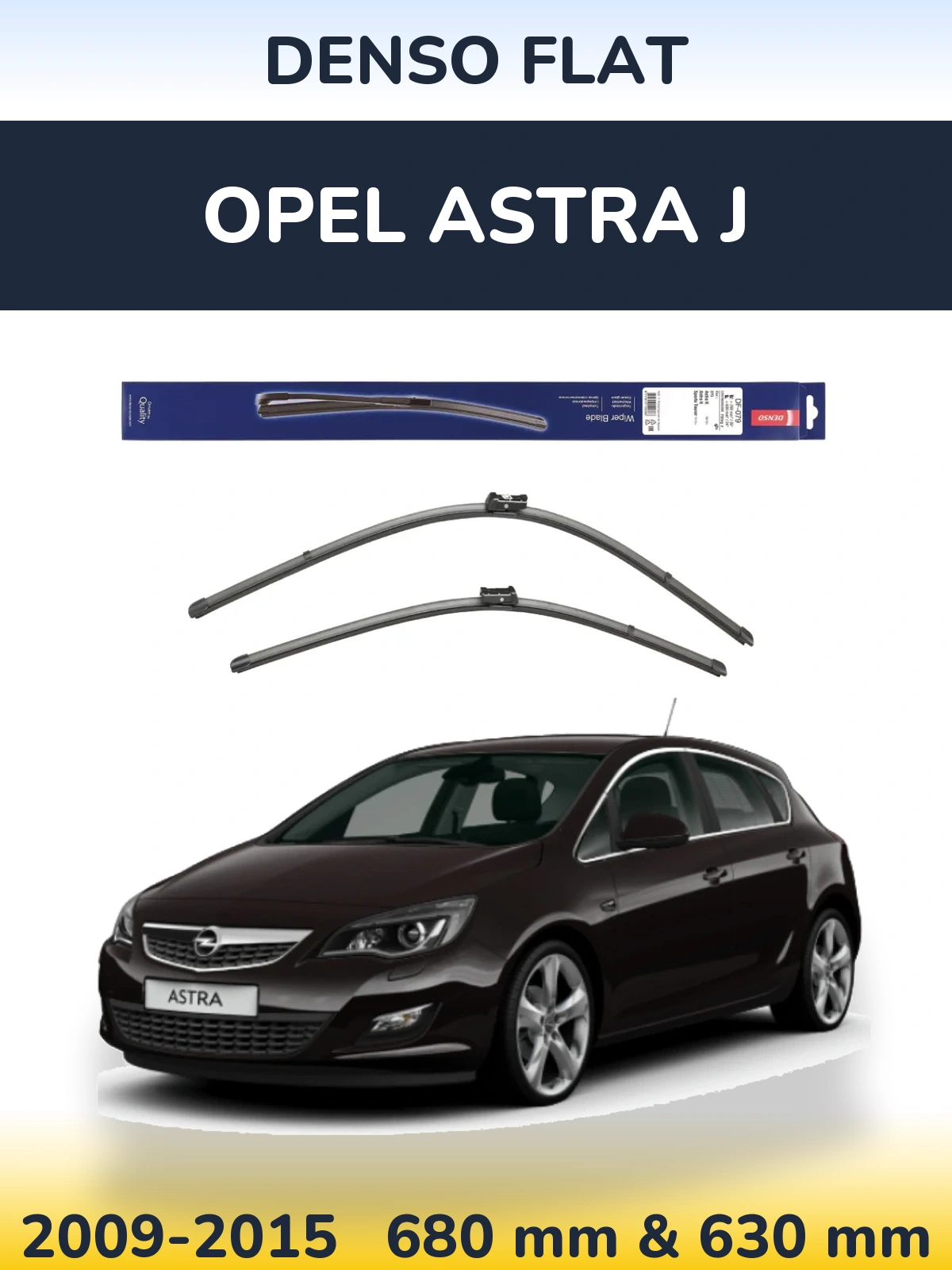 Front wiper blade set Denso Flat 700 & 600 mm for Opel Astra J 2009-2015