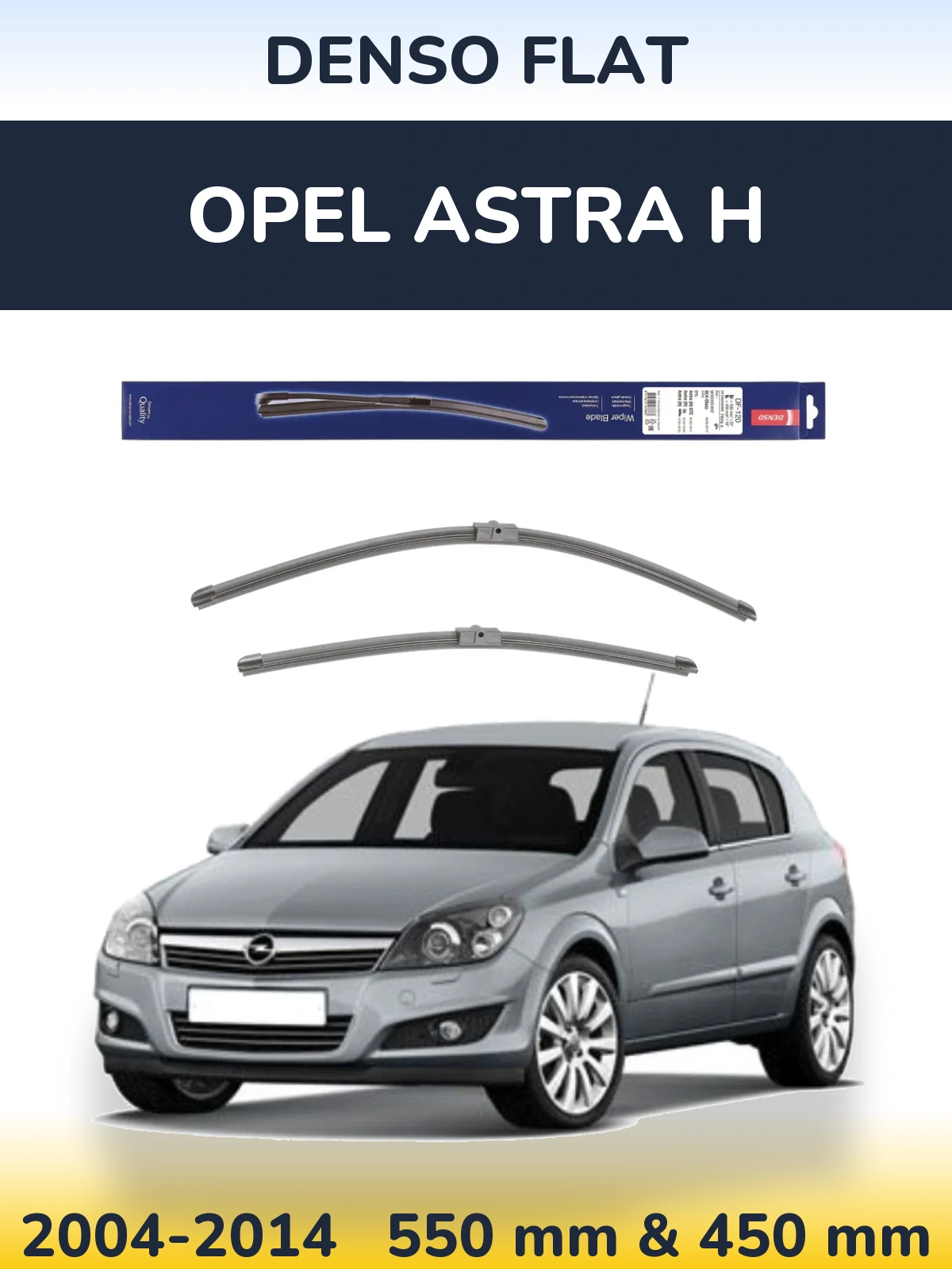 Комплект передних дворников Denso Flat 550 & 450 мм для Opel Astra H 2004-2014