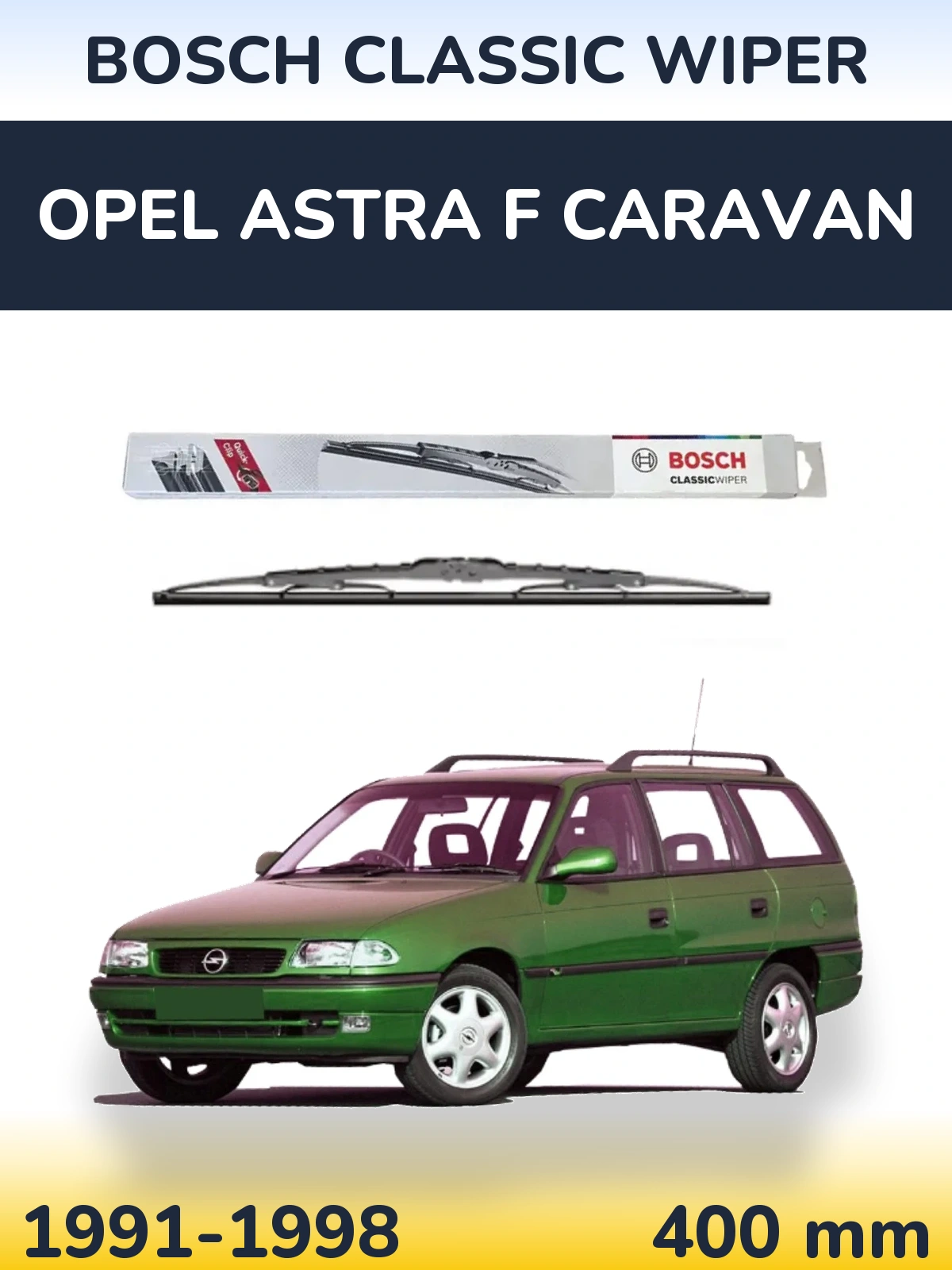 Задний дворник BOSCH Classic Wiper 400 мм для Opel Astra F Caravan 1991-1998