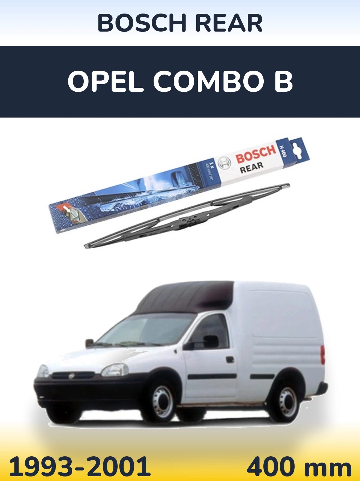 Rear wiper blade BOSCH Rear 400 mm for Opel Combo B 1993-2001