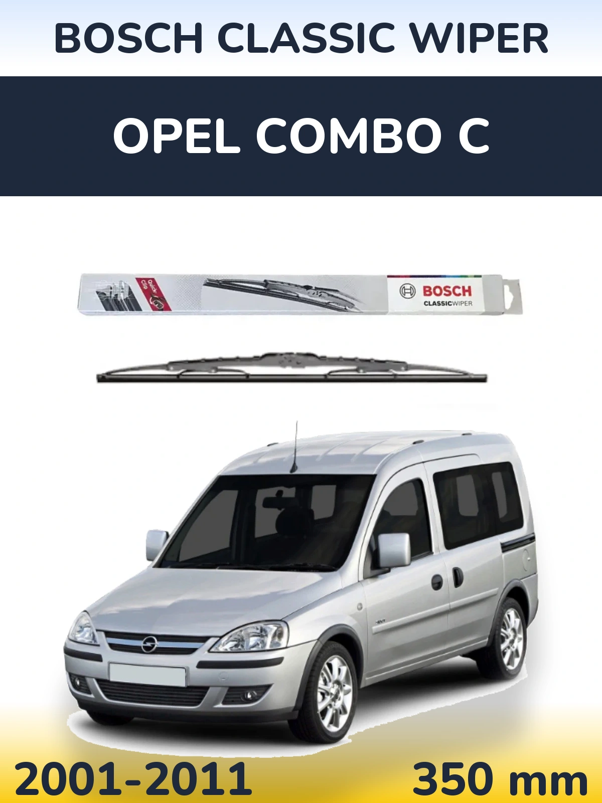 Rear wiper blade BOSCH Classic Wiper 340 mm for Opel Combo C 2001-2011