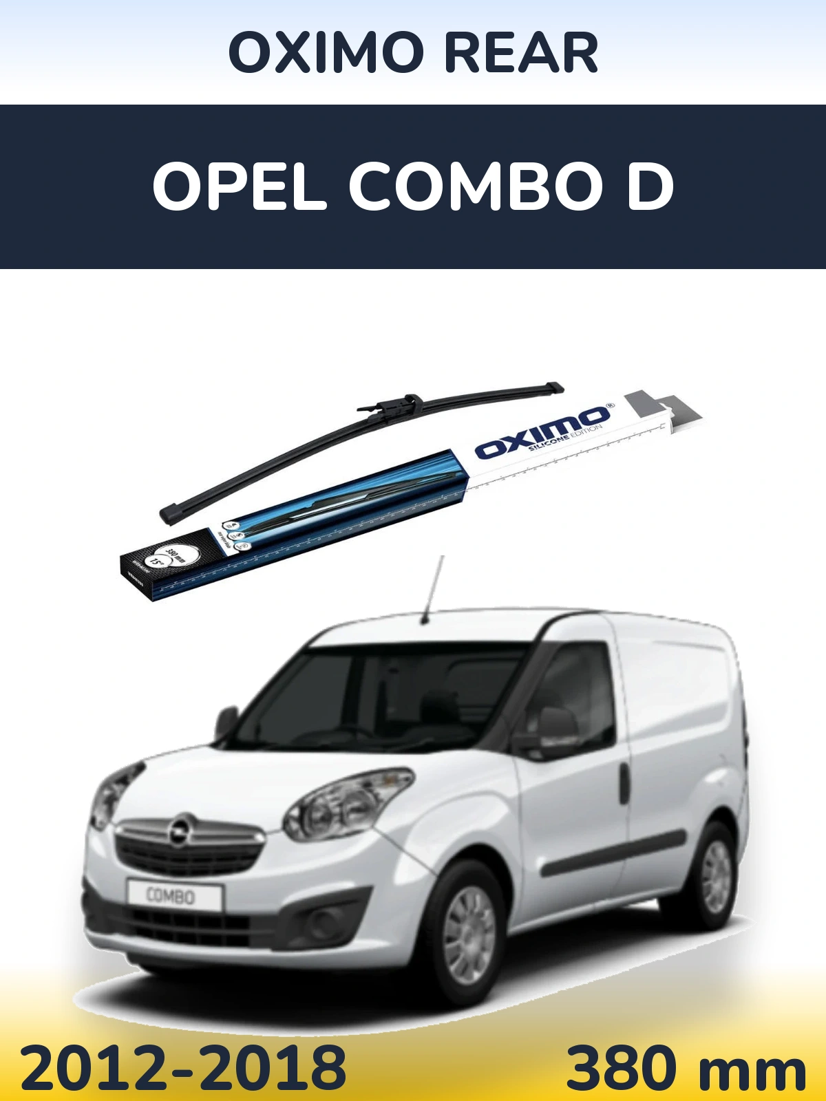 Rear wiper blade Oximo Rear 380 mm for Opel Combo D 2012-2018