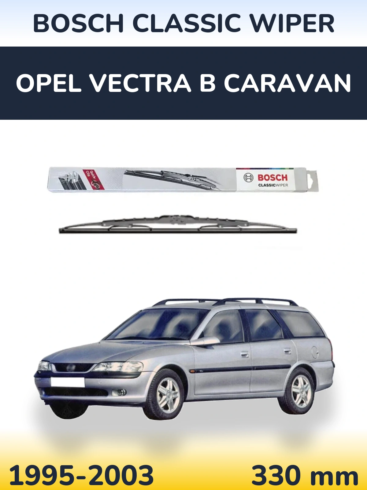 Rear wiper blade BOSCH Classic Wiper 340 mm for Opel Vectra B Caravan 1995-2003