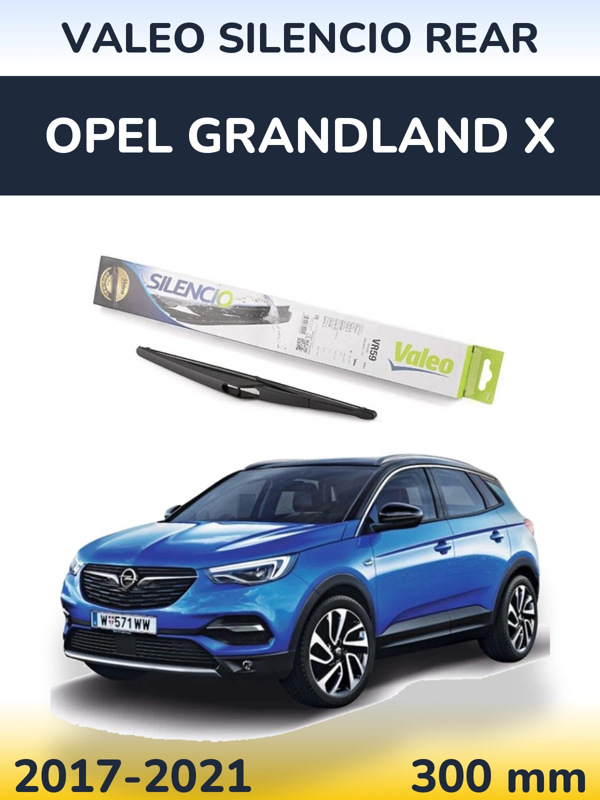 Задний дворник Valeo Silencio Rear 300 мм для Opel Grandland X 2017-2021