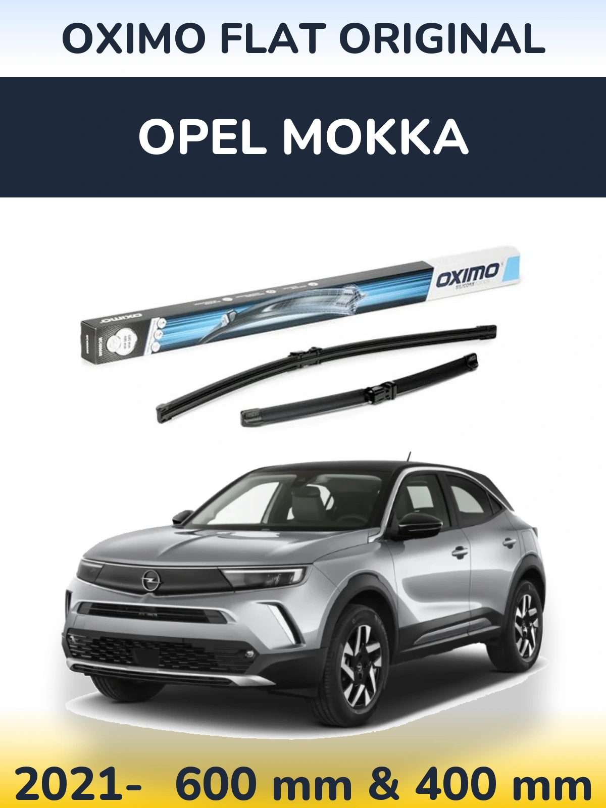 Комплект передних дворников Oximo Flat Original 600 & 400 мм для Opel Mokka 2021-2026