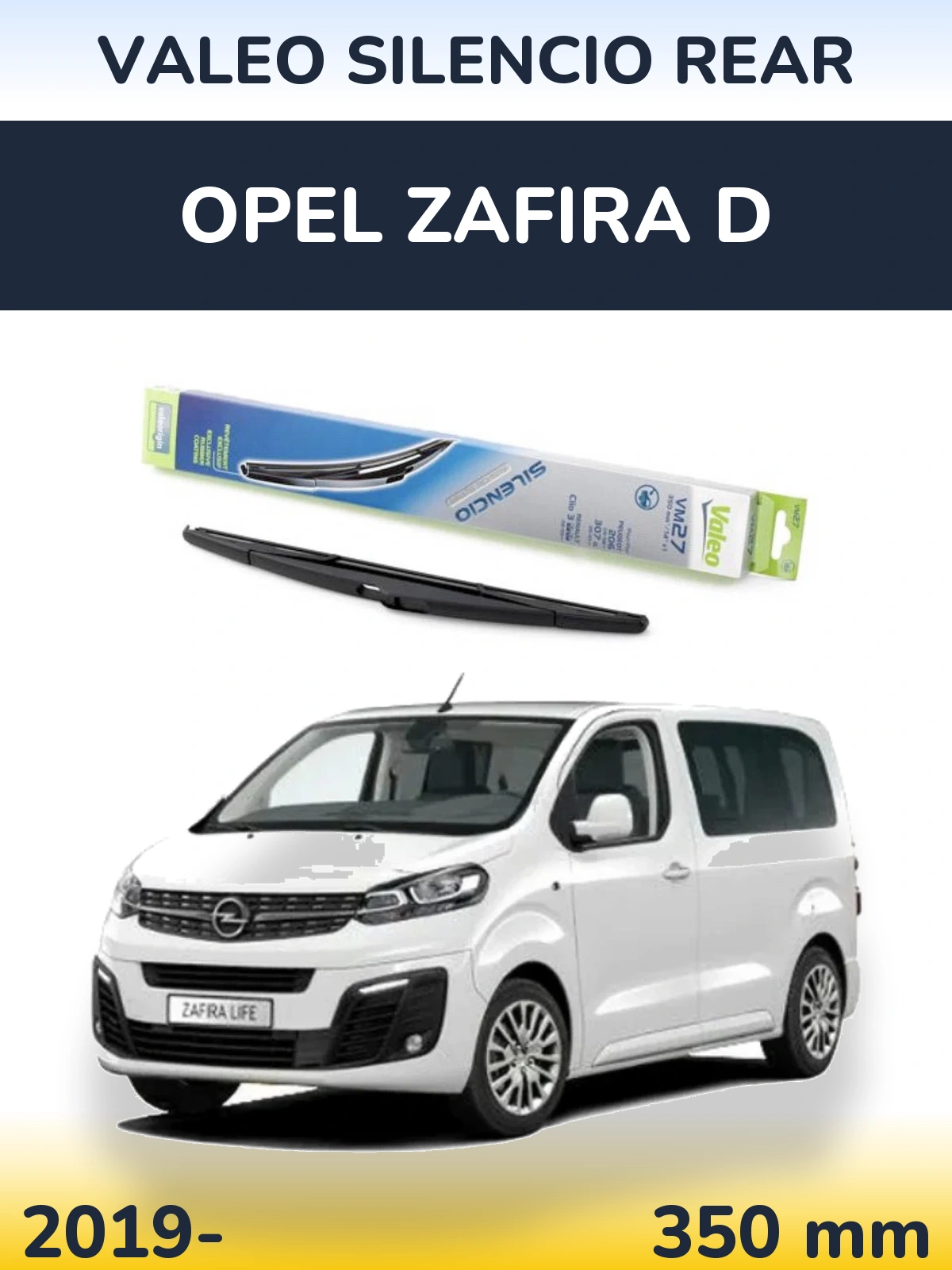 Rear wiper blade Valeo Silencio Rear 350 mm for Opel Zafira D 2019-2026