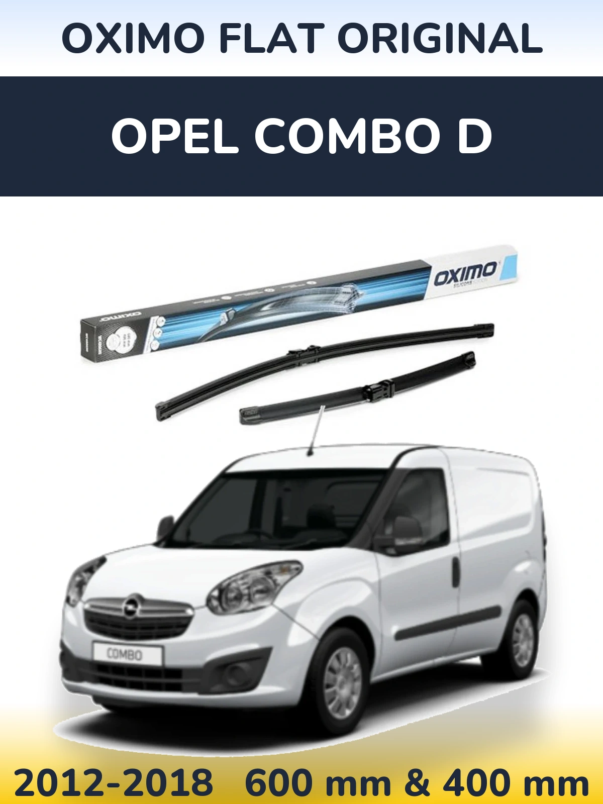 Комплект передних дворников Oximo Flat Original 600 & 400 мм для Opel Combo D 2012-2018