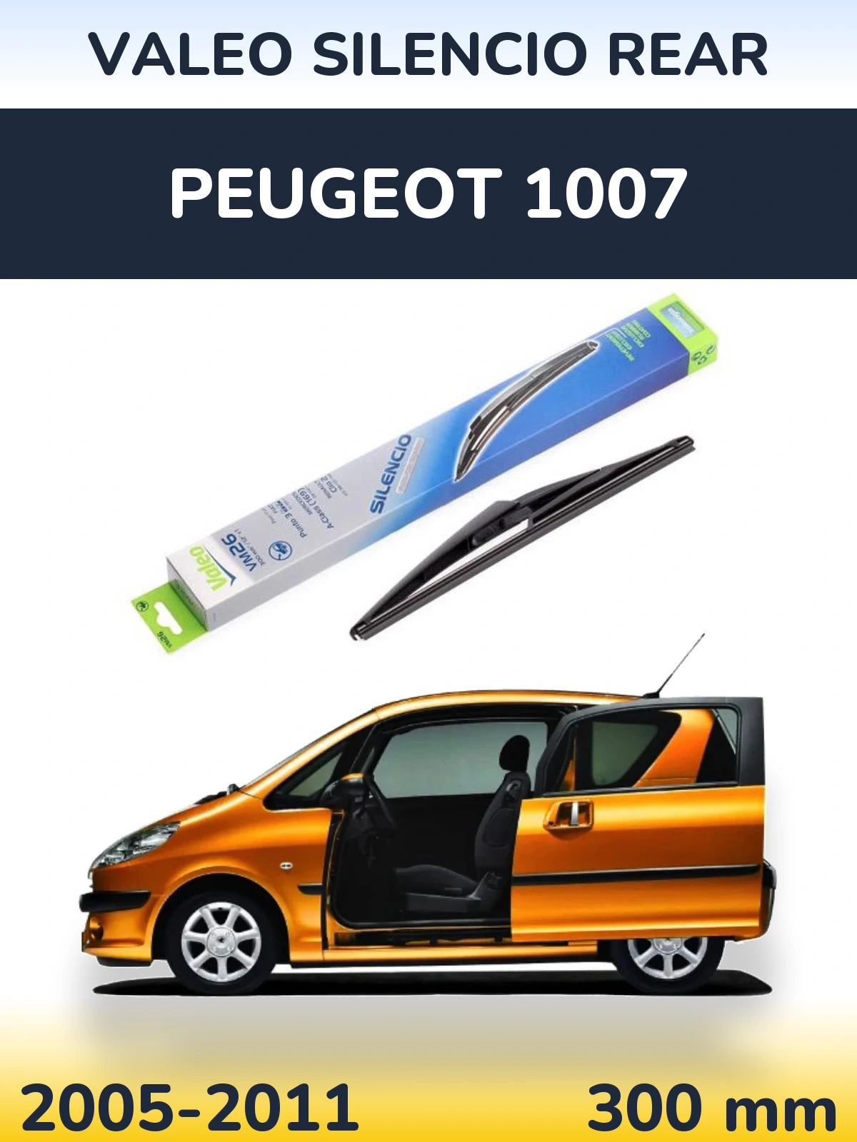 Rear wiper blade Valeo Silencio Rear 300 mm for Peugeot 1007 2005-2011