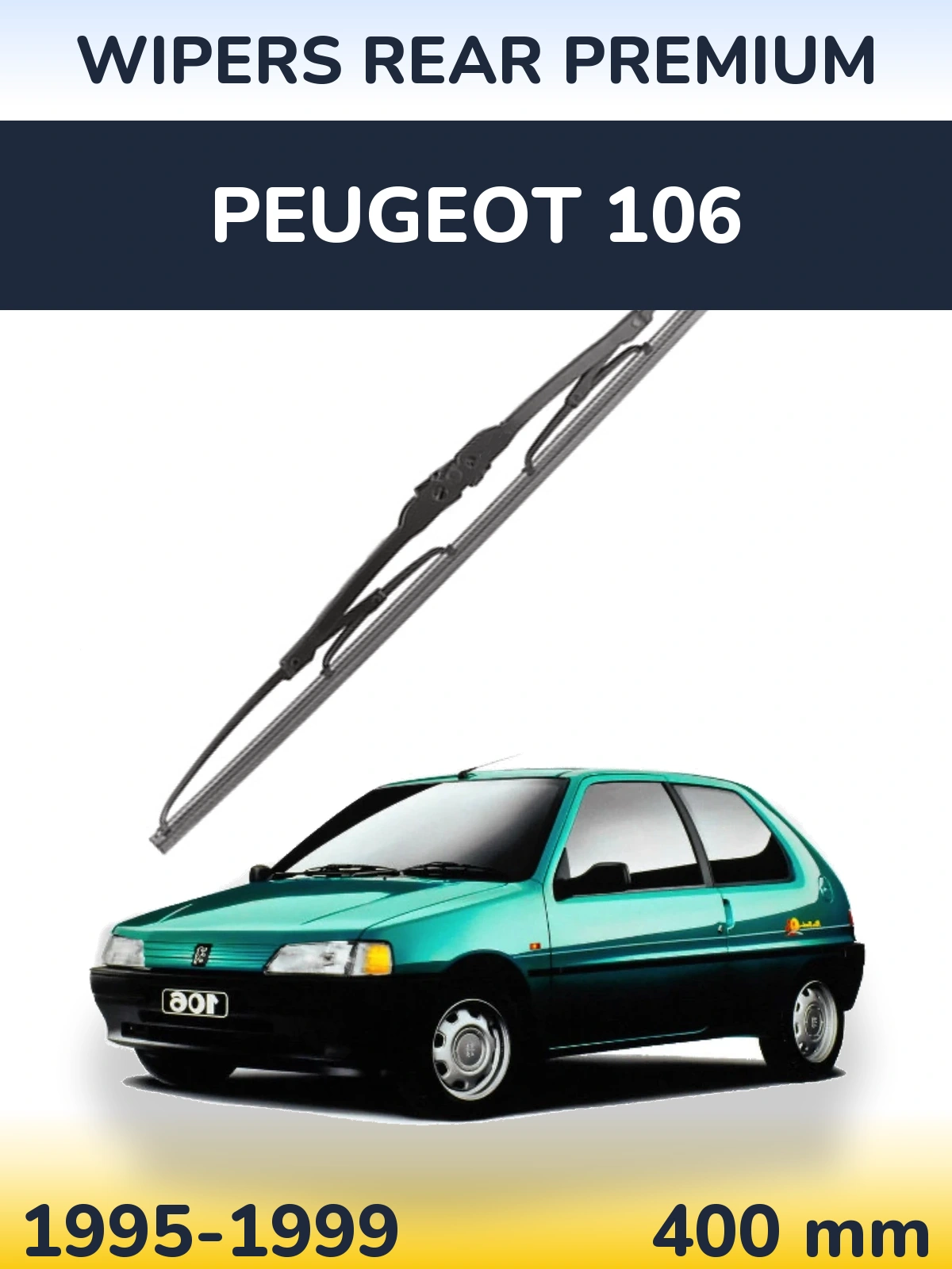 Rear wiper blade WIPERS REAR PREMIUM 400 mm for Peugeot 106 1995-1999