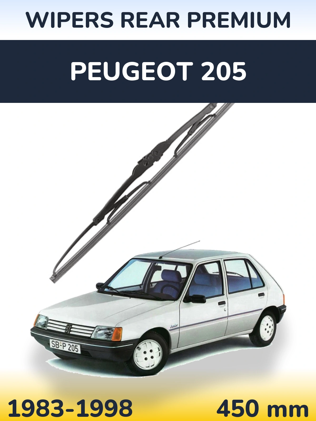Rear wiper blade WIPERS REAR PREMIUM 450 mm for Peugeot 205 1983-1998