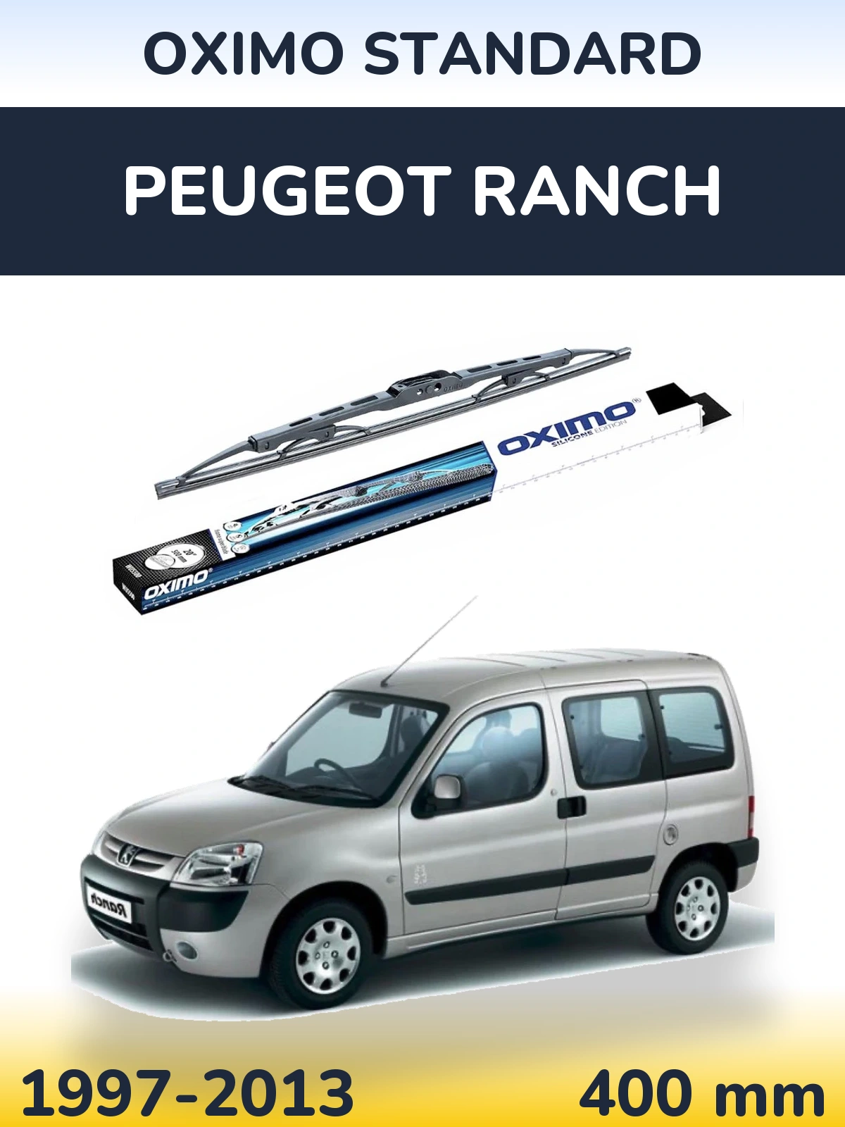 Rear wiper blade Oximo Standard 400 mm for Peugeot Ranch 1997-2013