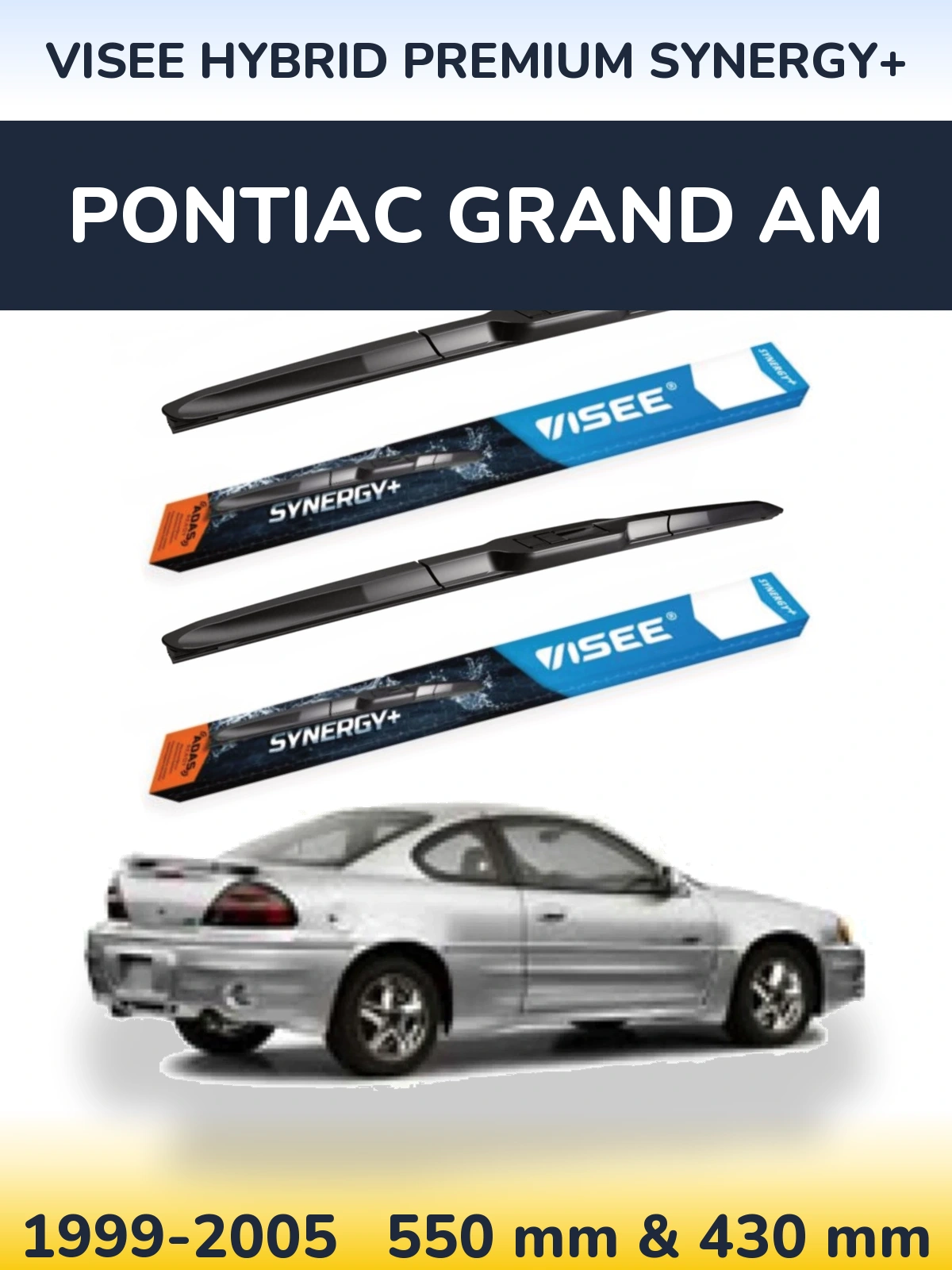 Комплект передніх щіток VISEE HYBRID PREMIUM SYNERGY+ 550 & 430 мм для Pontiac Grand AM 1999-2005
