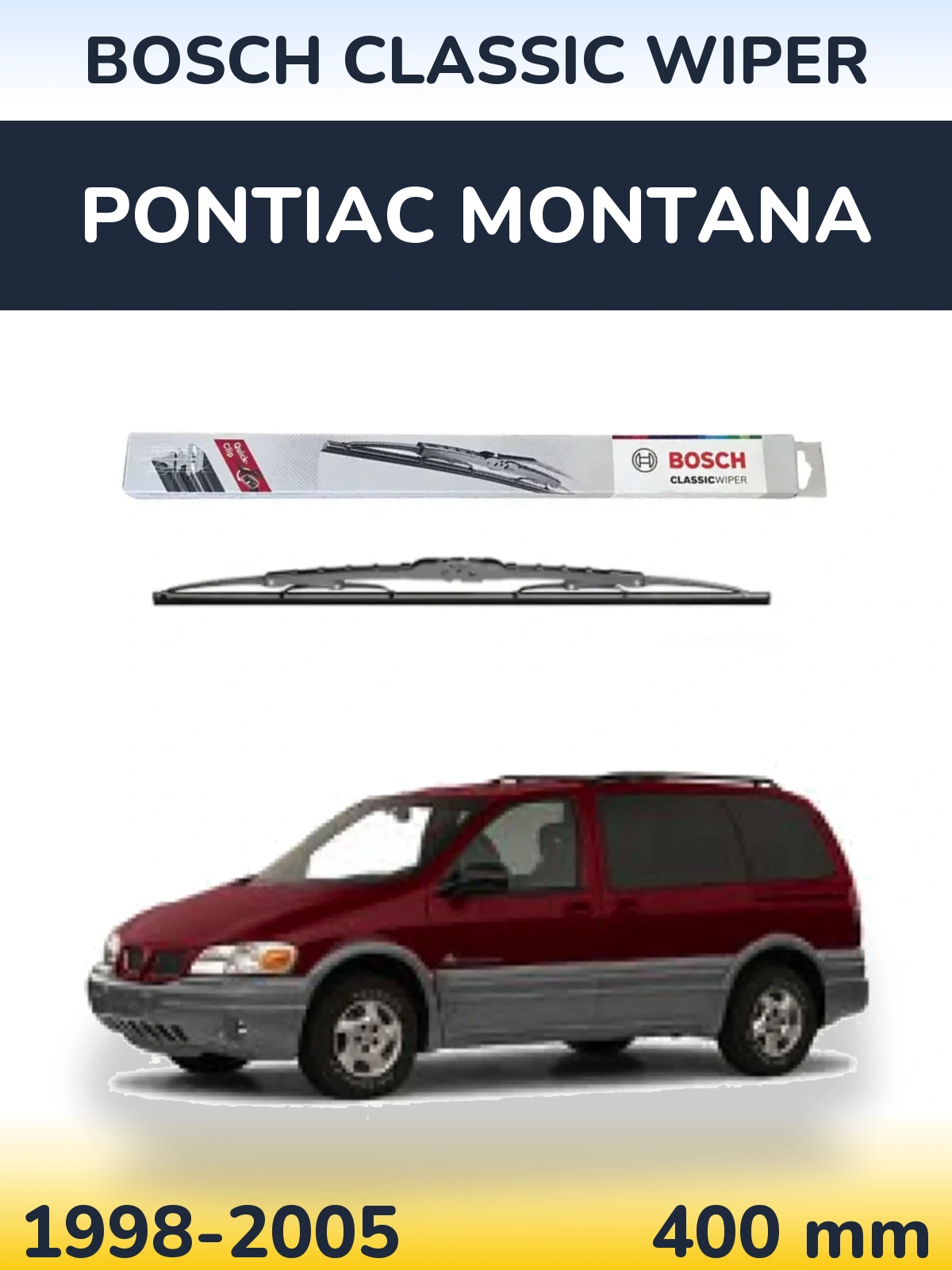 Задня щітка BOSCH Classic Wiper 400 мм для Pontiac Montana 1998-2005