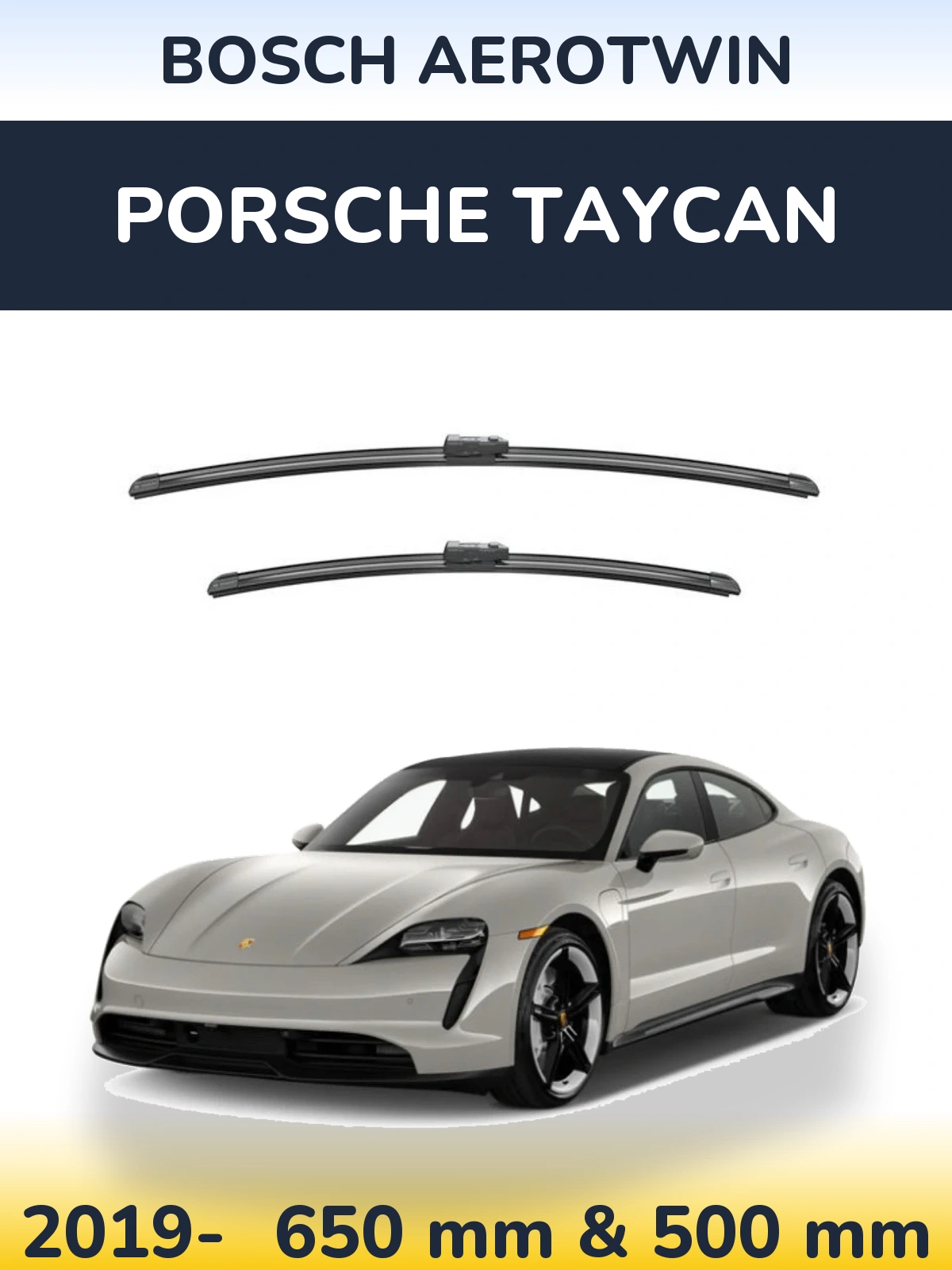 Комплект передних дворников BOSCH AeroTwin 650 & 500 мм для Porsche Taycan 2019-2026