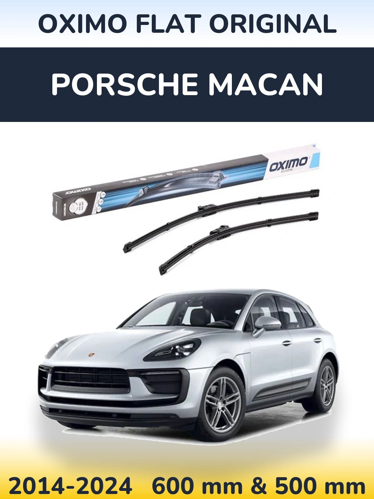 Комплект передних дворников Oximo Flat Original 600 & 500 мм для Porsche Macan 2014-2024
