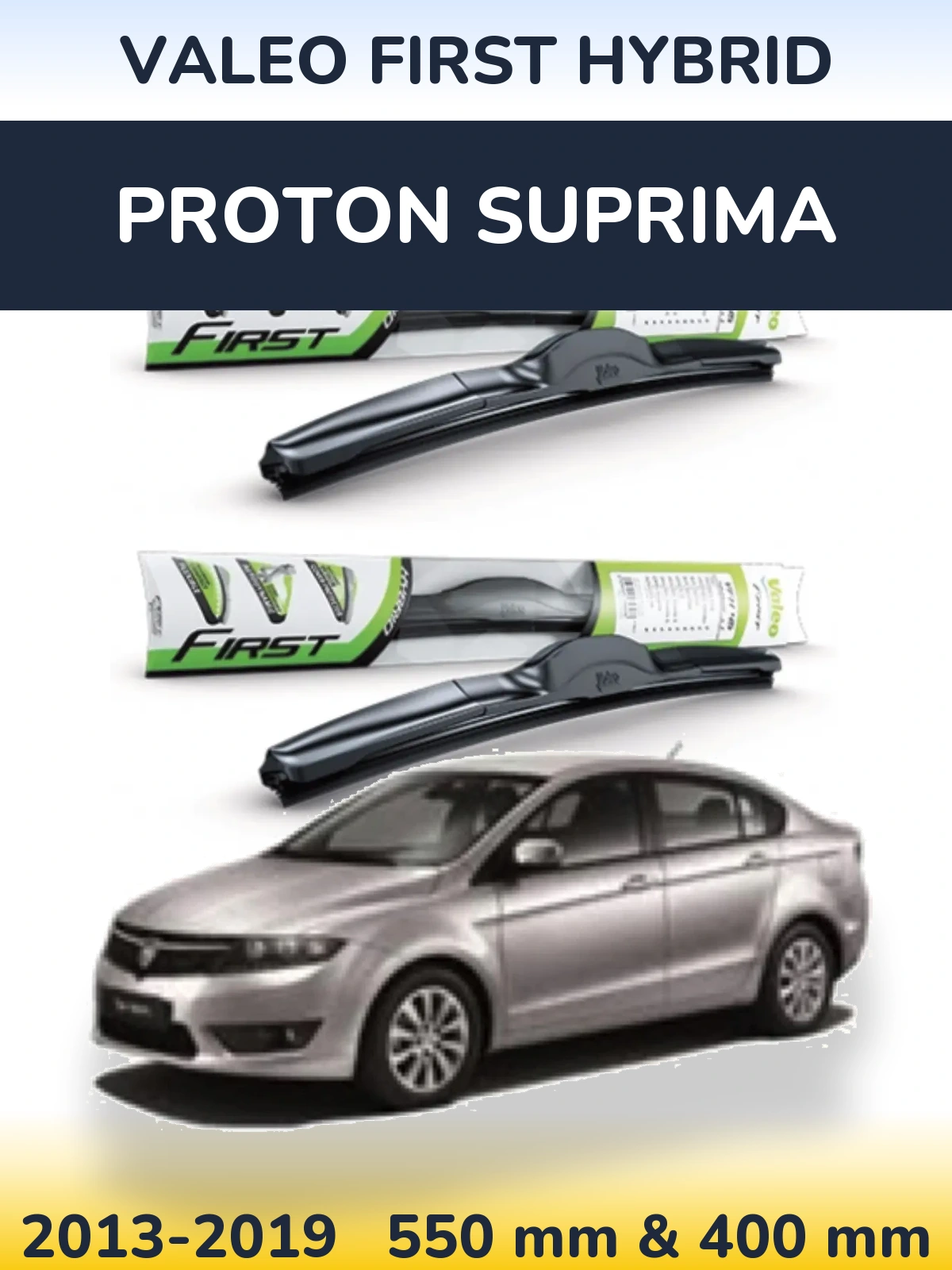 Комплект передніх щіток Valeo First Hybrid 550 & 400 мм для Proton Suprima 2013-2019
