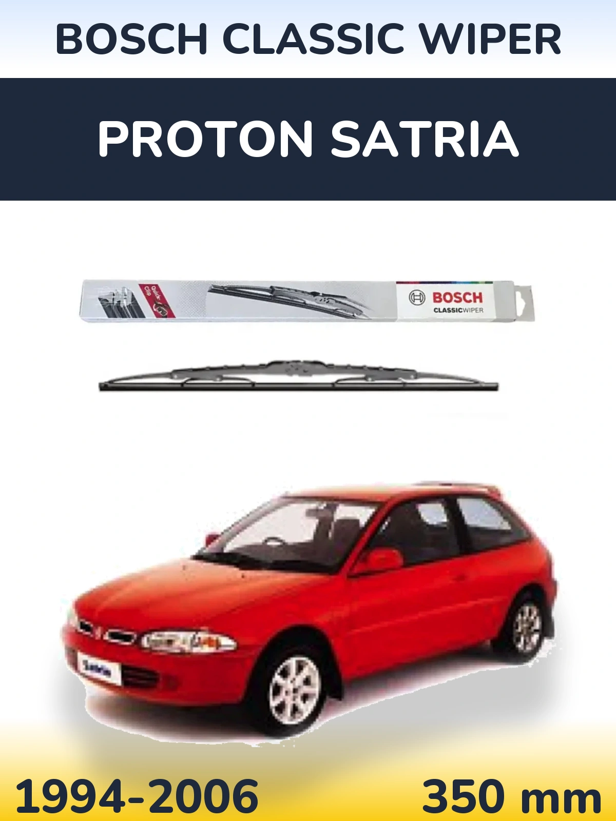 Rear wiper blade BOSCH Classic Wiper 340 mm for Proton Satria 1994-2006