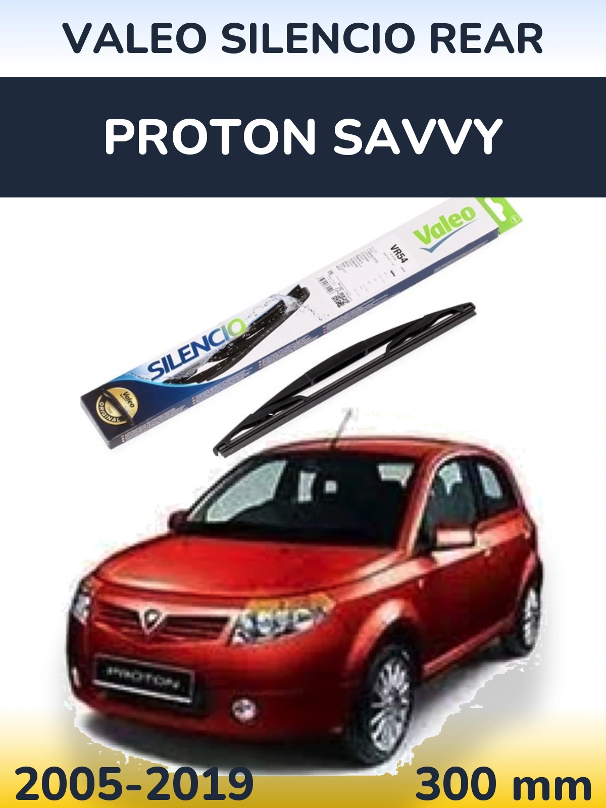 Rear wiper blade Valeo Silencio Rear 300 mm for Proton Savvy 2005-2019
