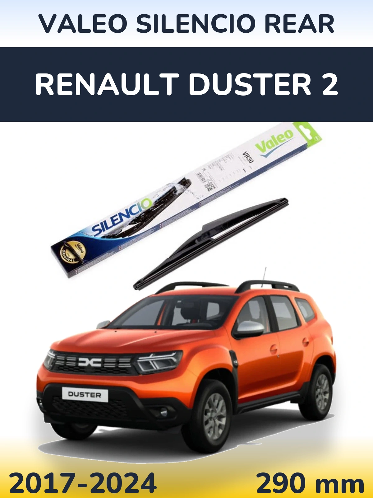 Rear wiper blade Valeo Silencio Rear 290 mm for Renault Duster 2 2017-2024
