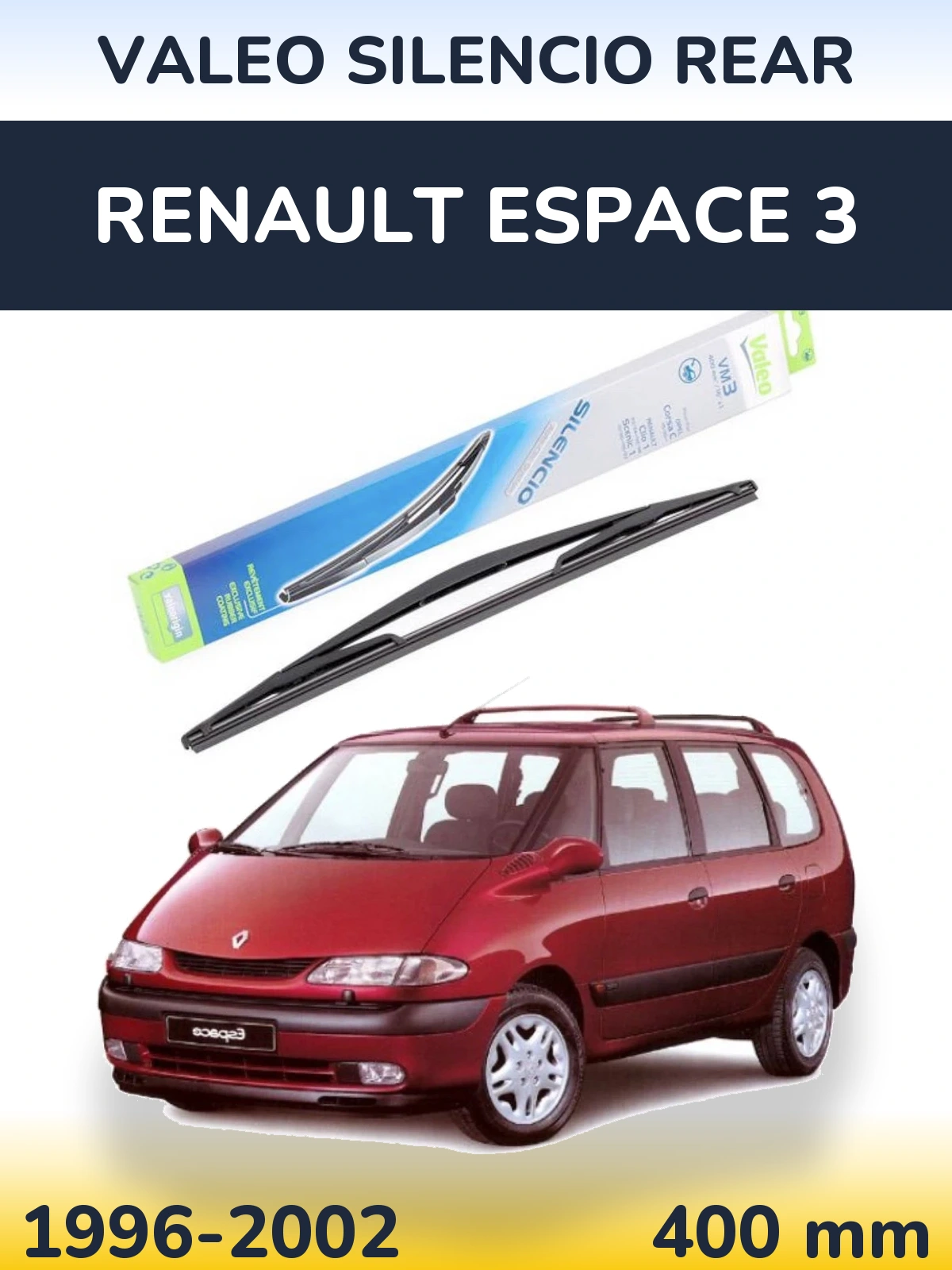 Rear wiper blade Valeo Silencio Rear 400 mm for Renault Espace 3 1996-2002